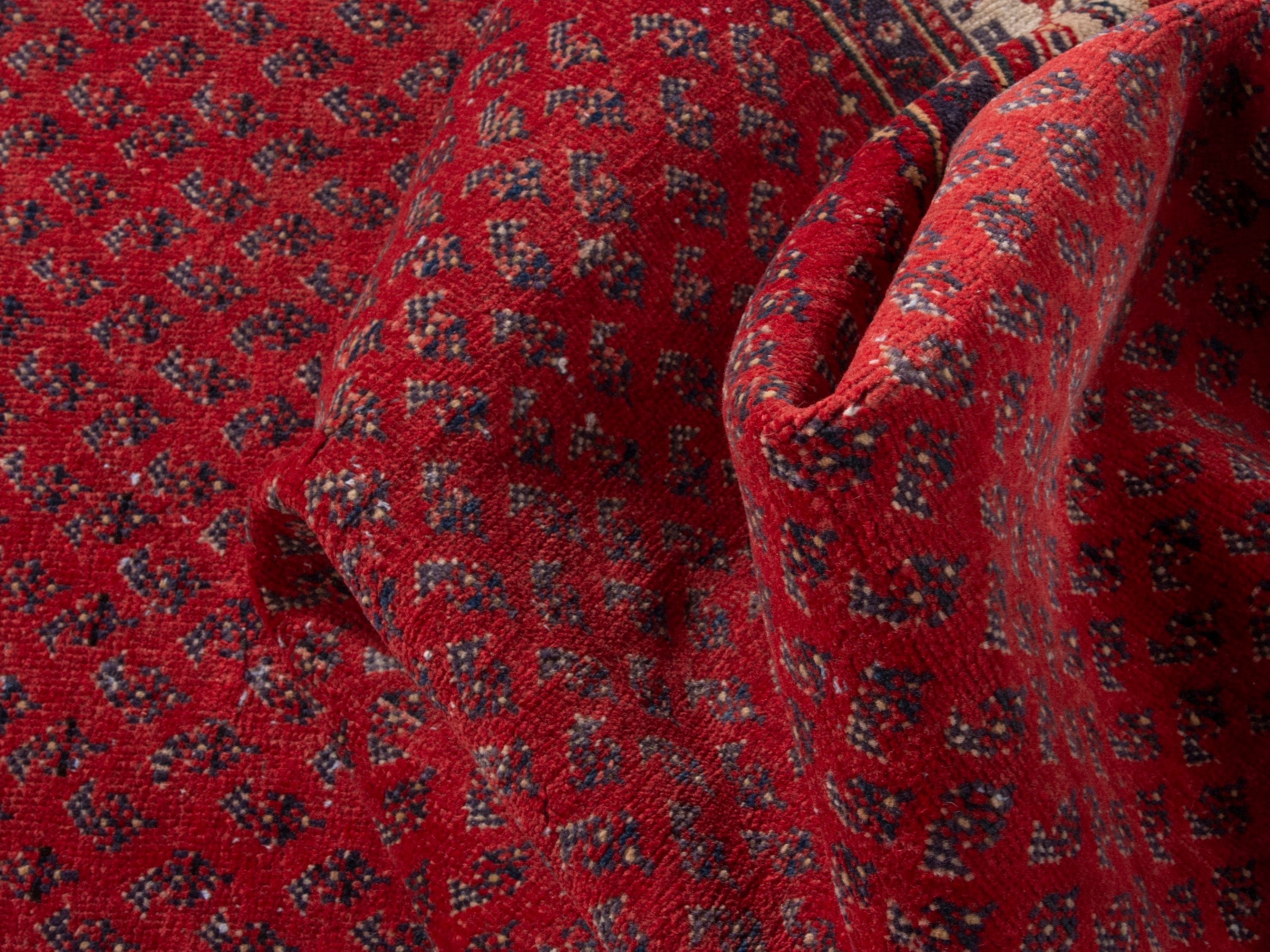 Persian Arak runner rug in deep red and cream, view 16 of 21