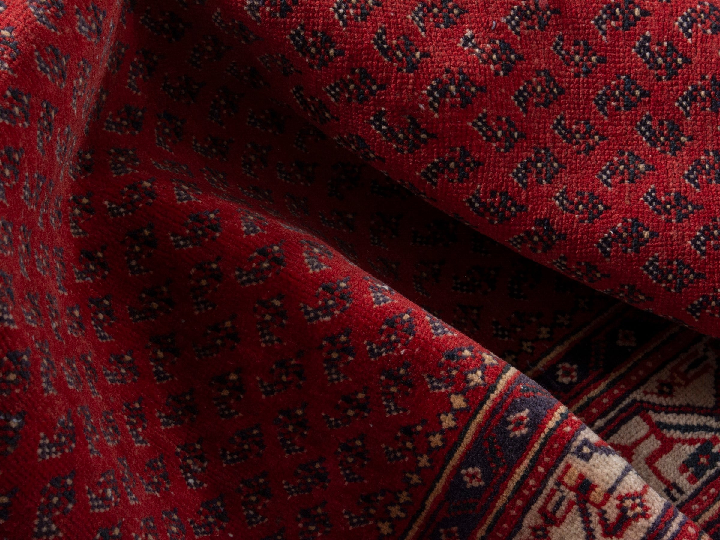 Persian Arak runner rug in deep red and cream, view 17 of 21