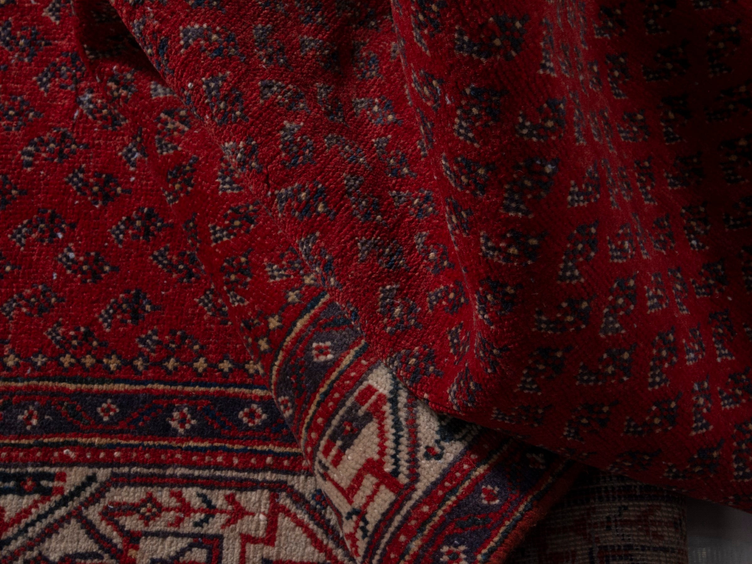 Persian Arak runner rug in deep red and cream, view 18 of 21