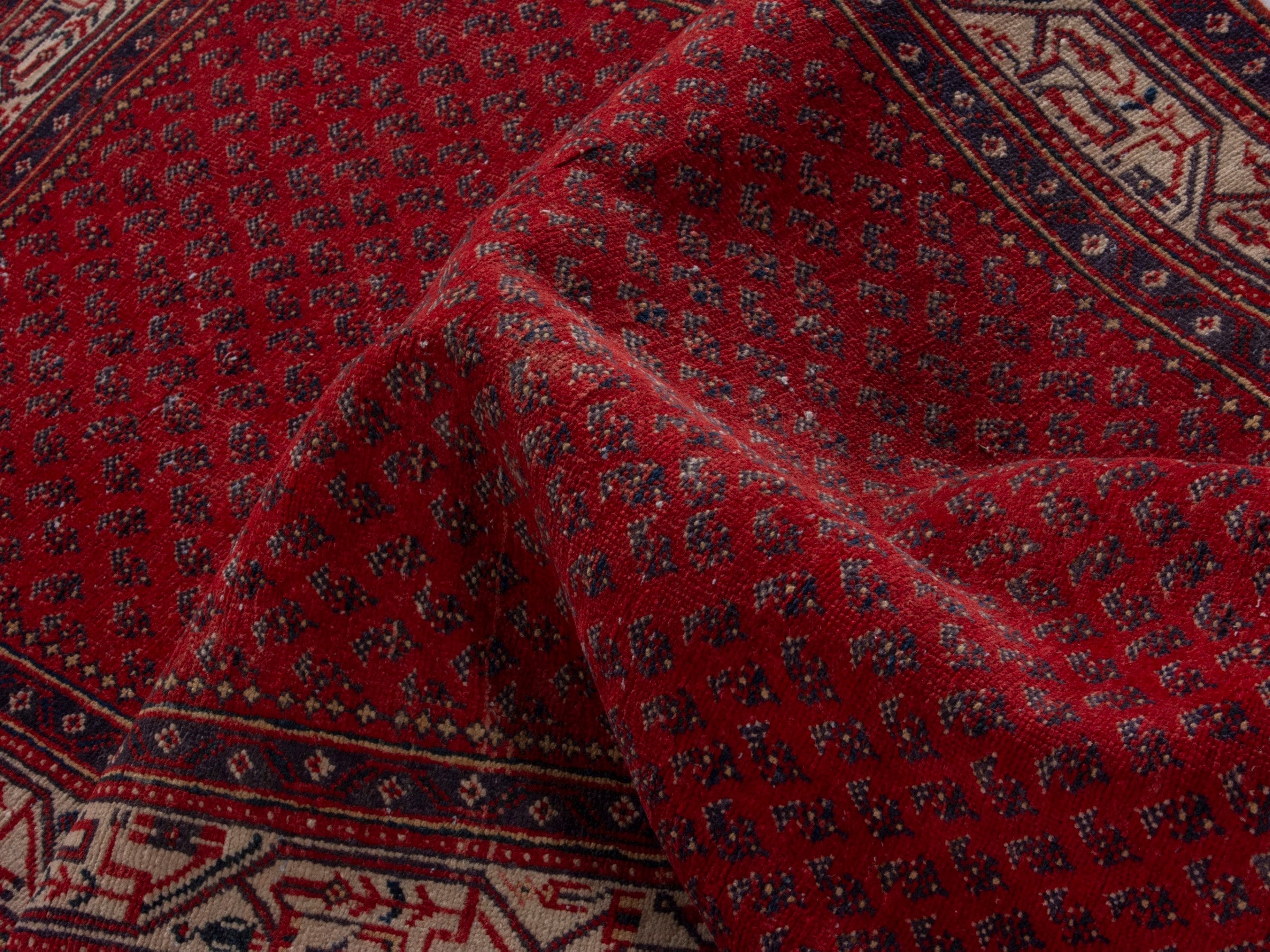 Persian Arak runner rug in deep red and cream, view 20 of 21