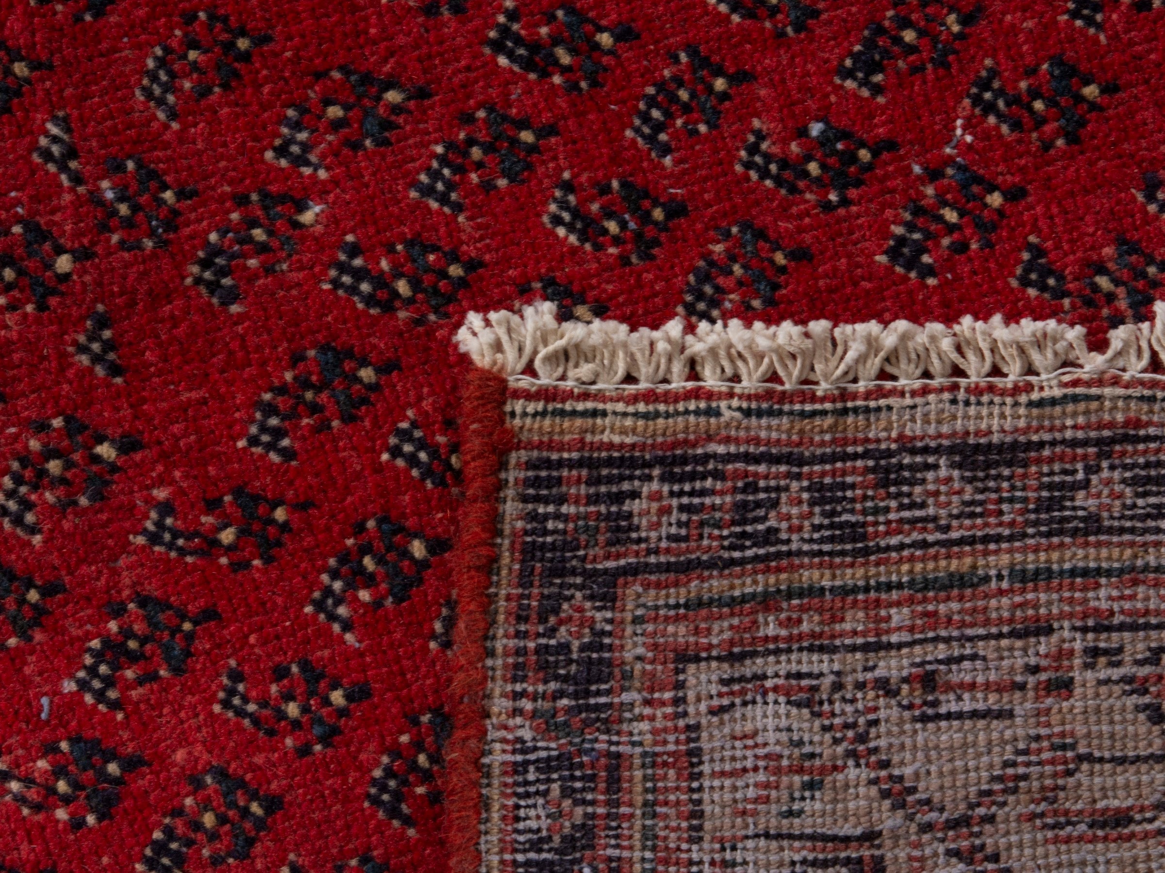 Persian Arak runner rug in deep red and cream, view 21 of 21
