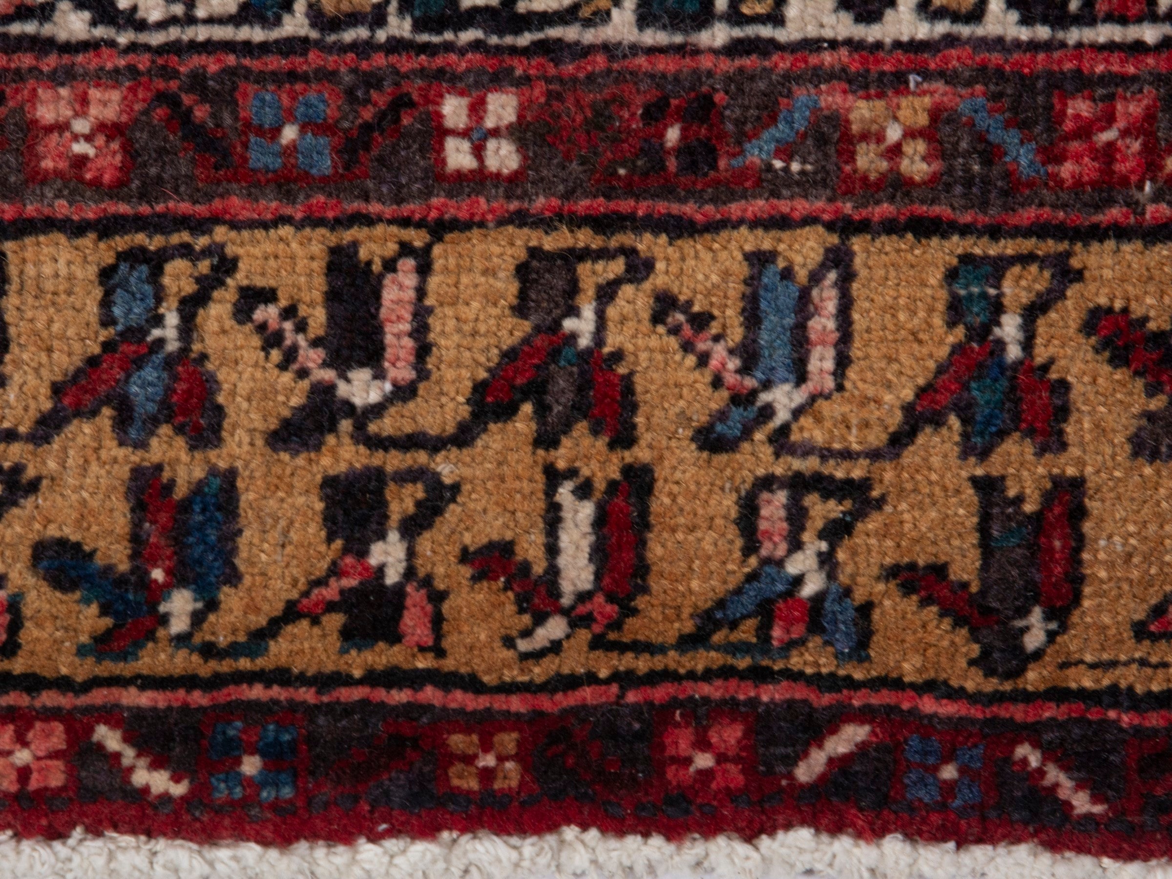 Persian Gharajeh runner rug in burgundy and rust, view 13 of 24