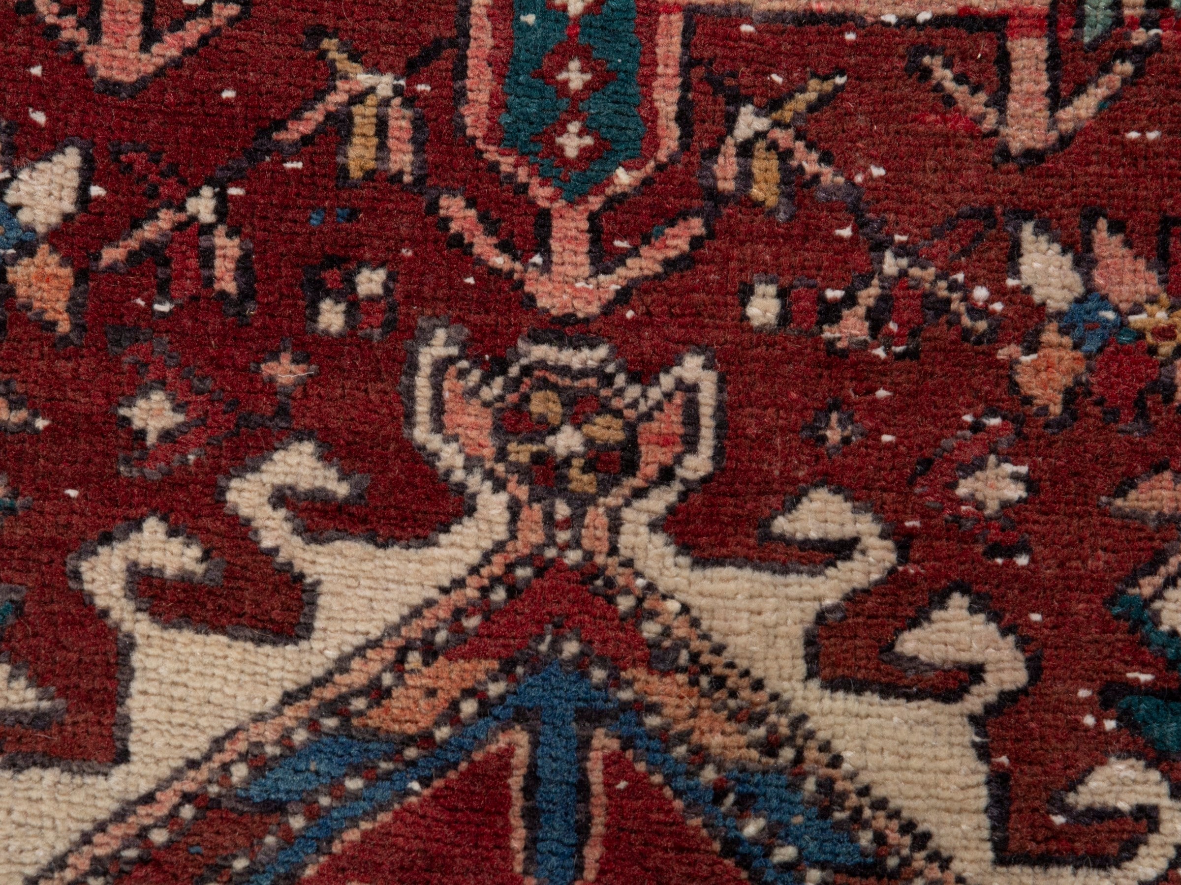 Persian Gharajeh runner rug in burgundy and rust, view 20 of 24