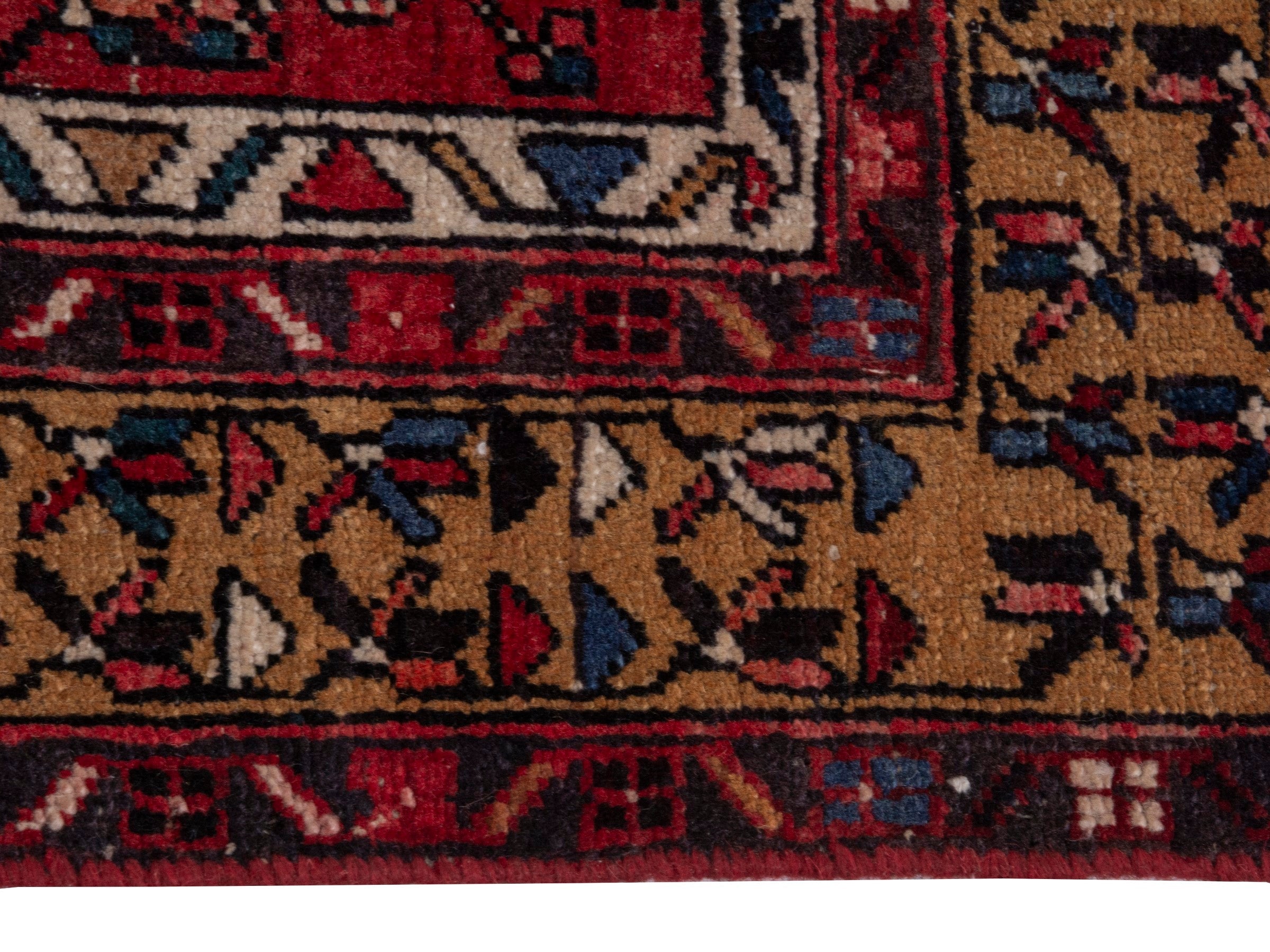 Persian Gharajeh runner rug in burgundy and rust, view 5 of 24