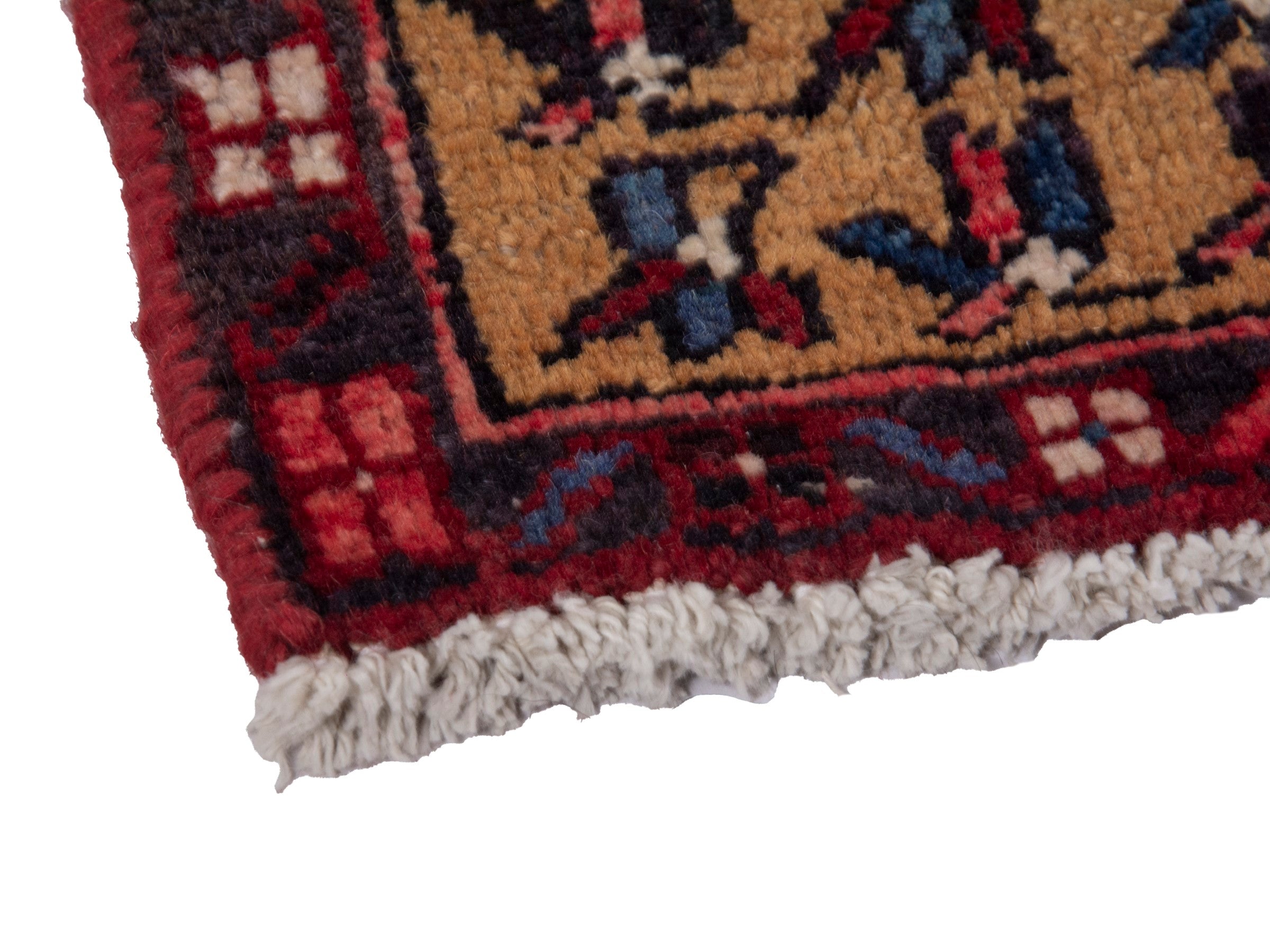 Persian Gharajeh runner rug in burgundy and rust, view 6 of 24