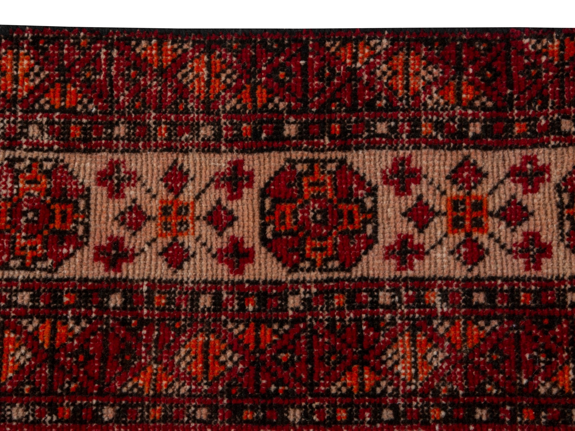 Persian Ferdos area rug in deep red and muted pink, view 10 of 20