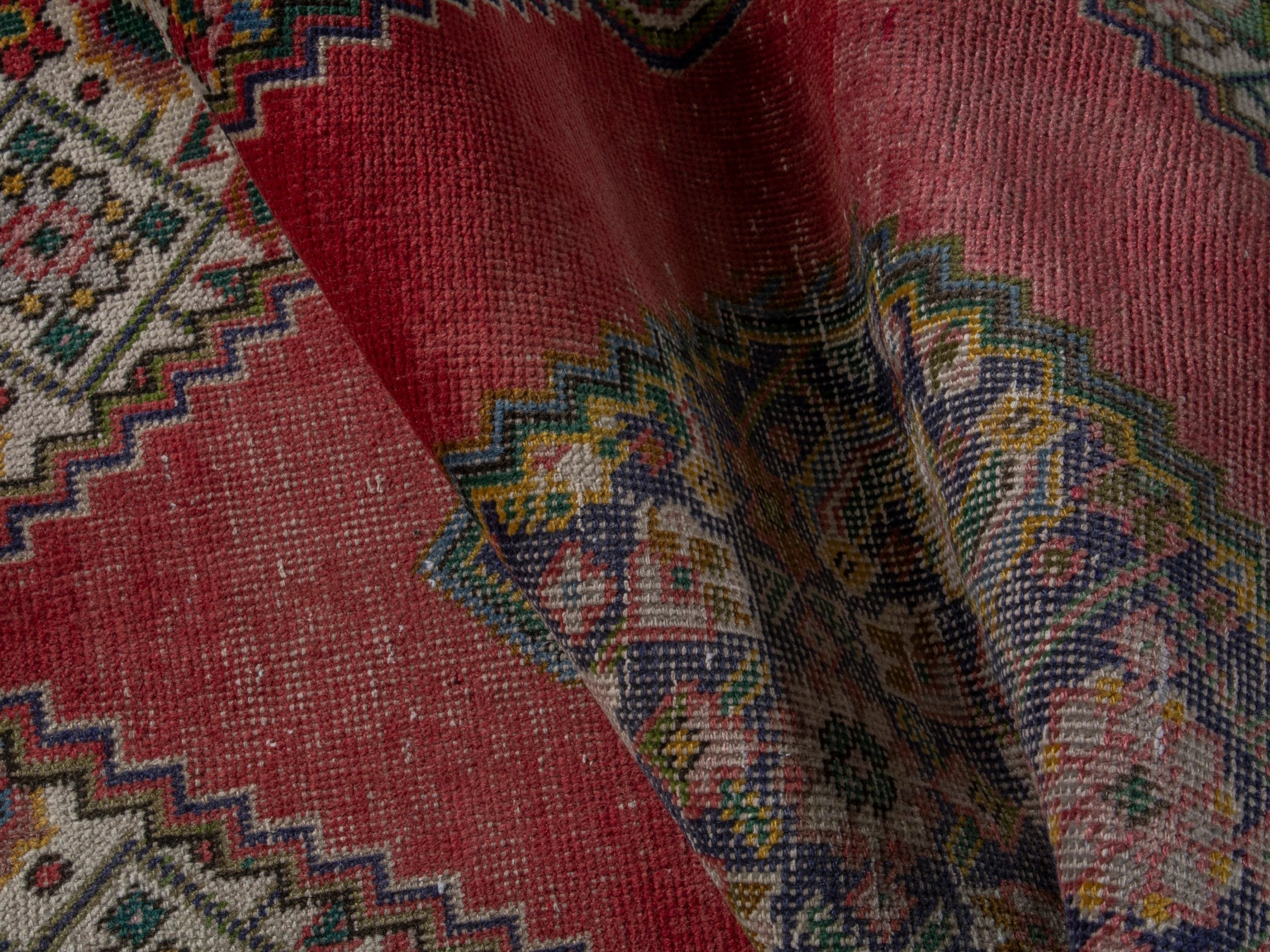 Persian Tabriz accent rug in faded red and cream, view 13 of 16