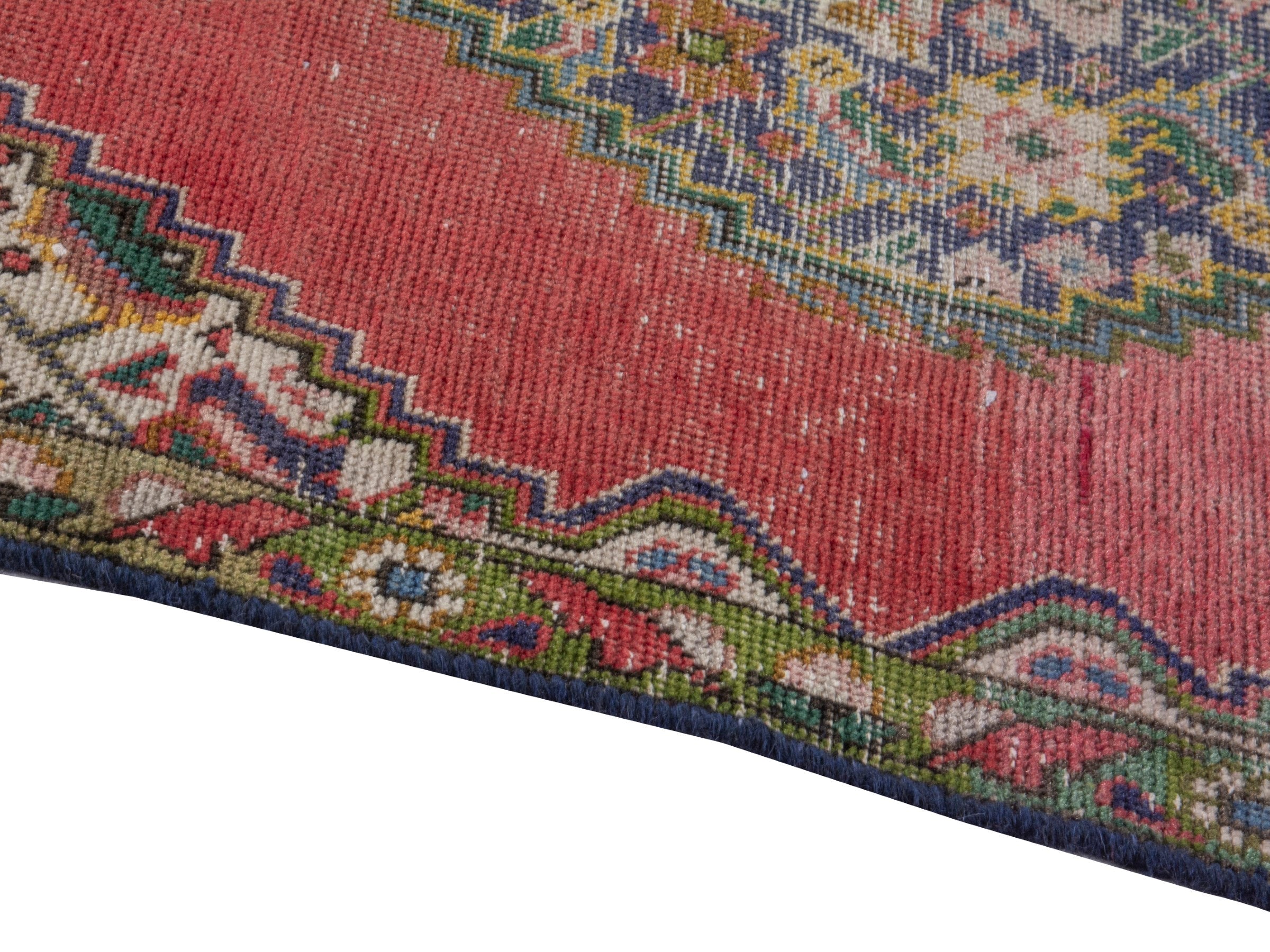 Persian Tabriz accent rug in faded red and cream, view 8 of 16
