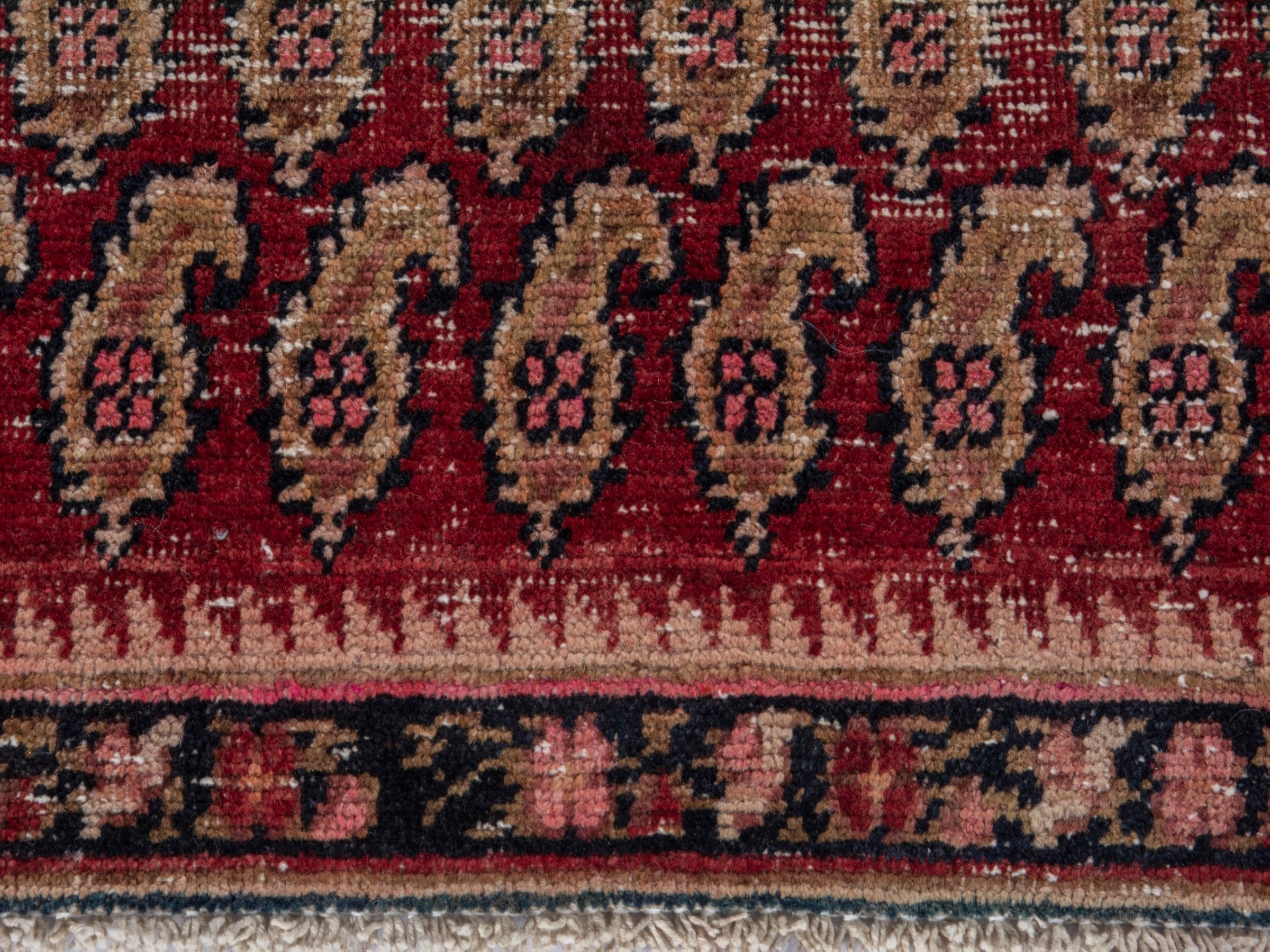 Persian Sirjan accent rug in burgundy and straw, view 11 of 18
