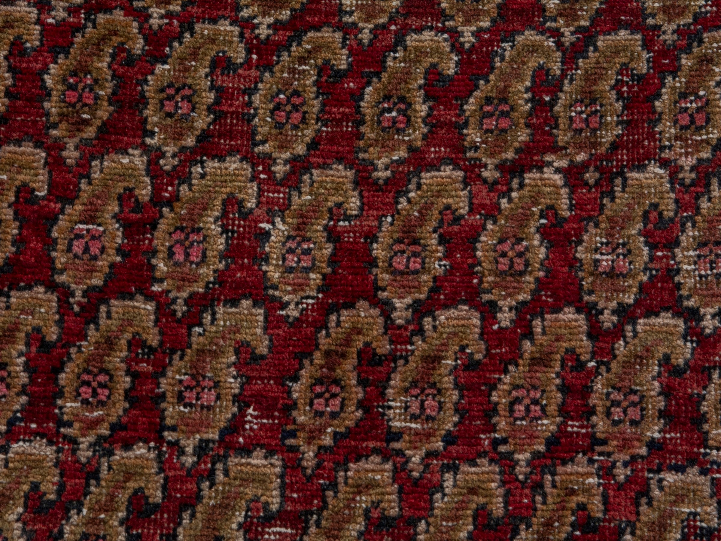 Persian Sirjan accent rug in burgundy and straw, view 12 of 18