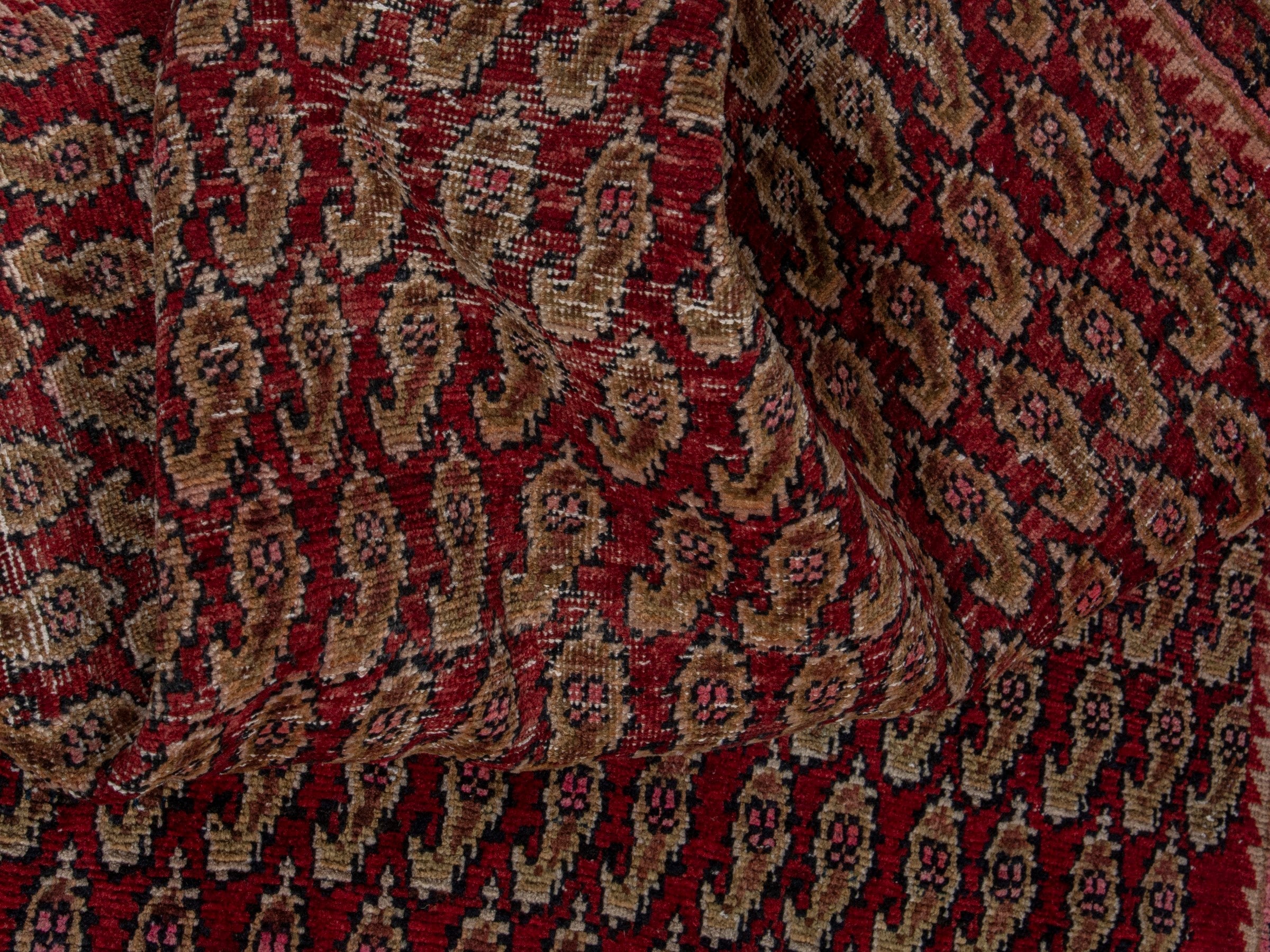 Persian Sirjan accent rug in burgundy and straw, view 15 of 18
