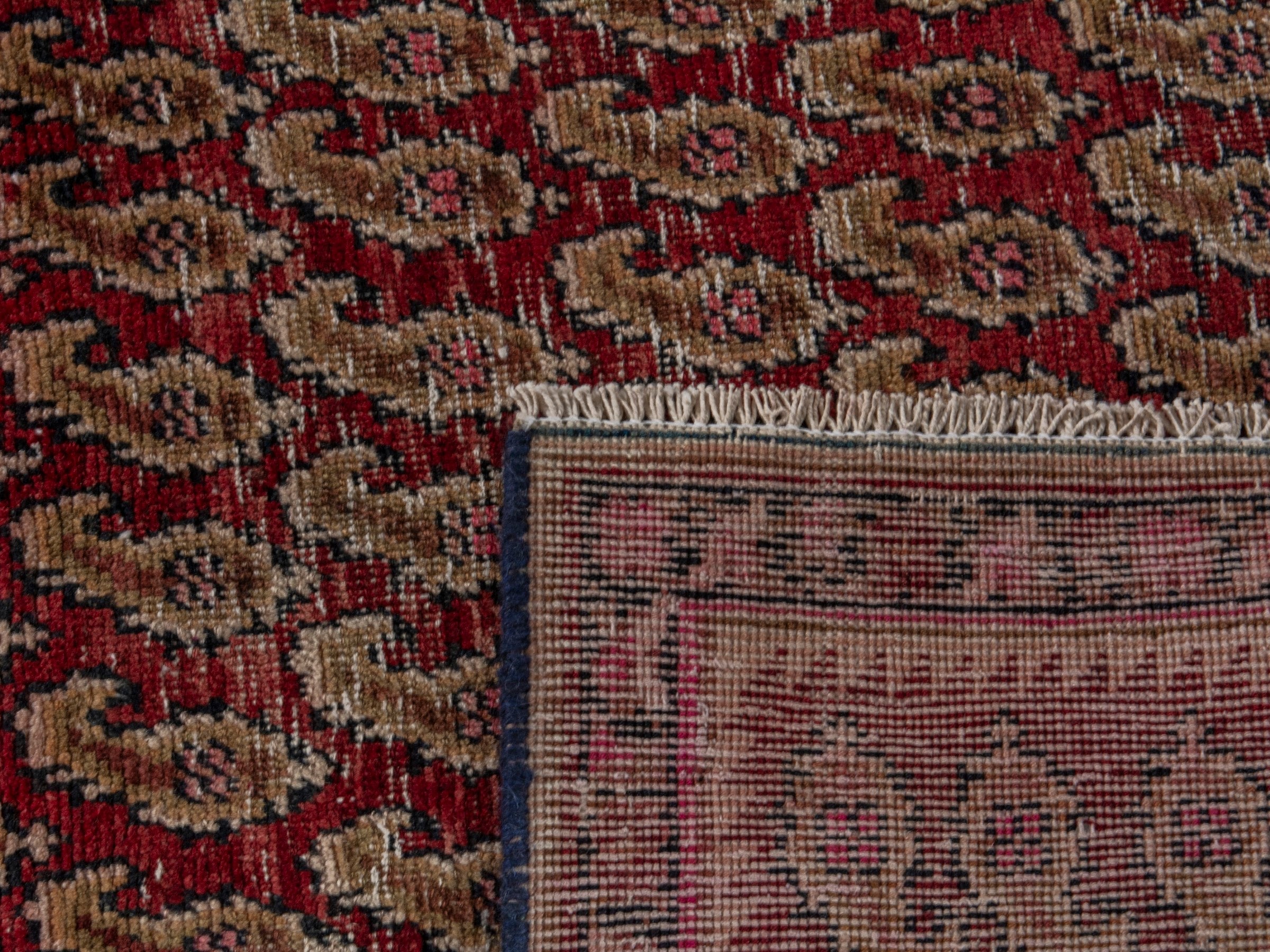 Persian Sirjan accent rug in burgundy and straw, view 18 of 18