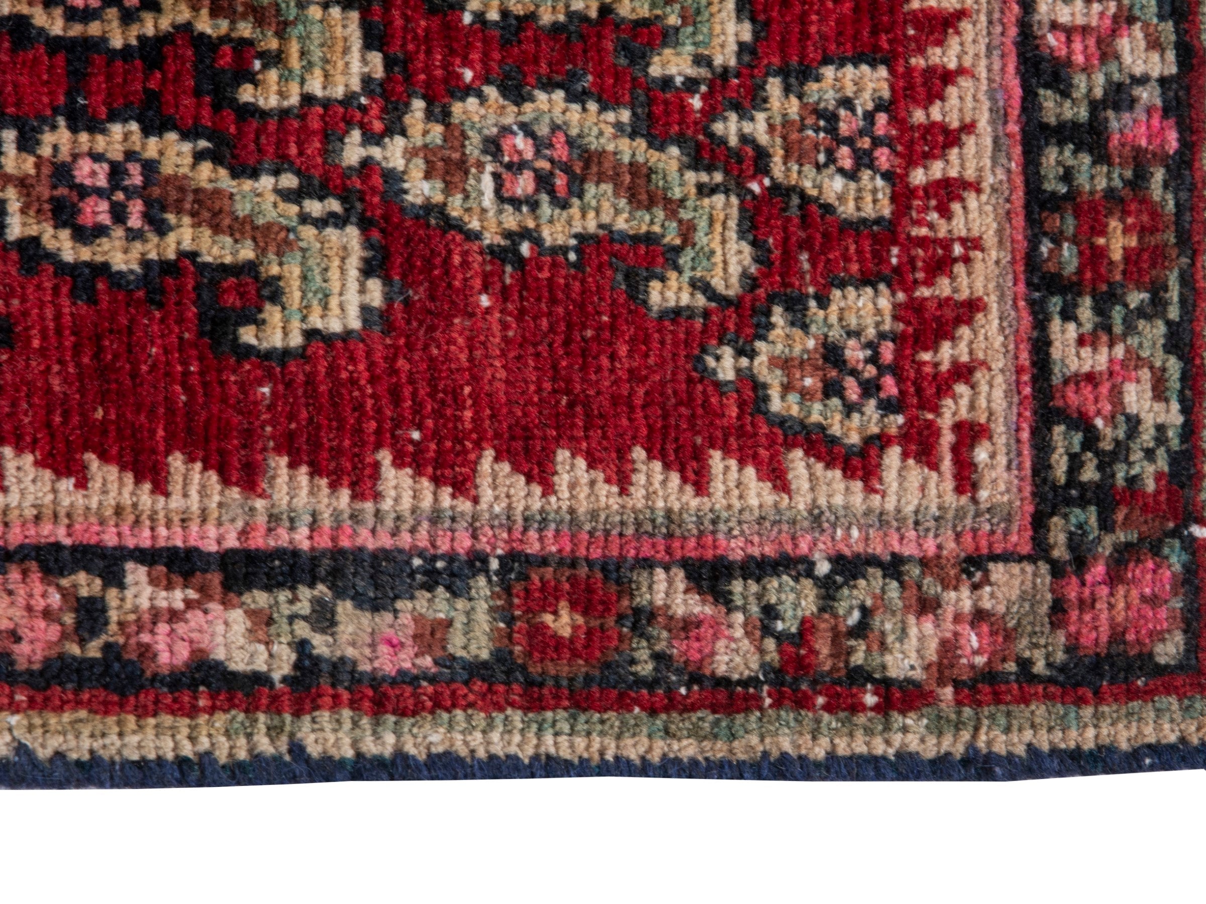 Persian Sirjan accent rug in burgundy and straw, view 5 of 18