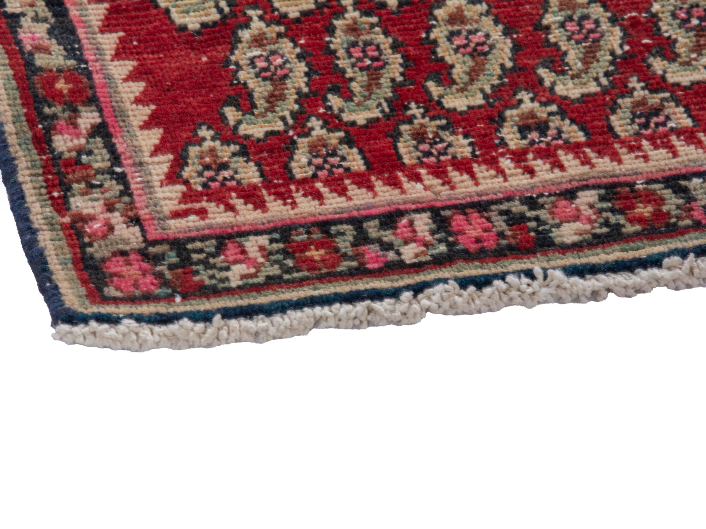 Persian Sirjan accent rug in burgundy and straw, view 6 of 18