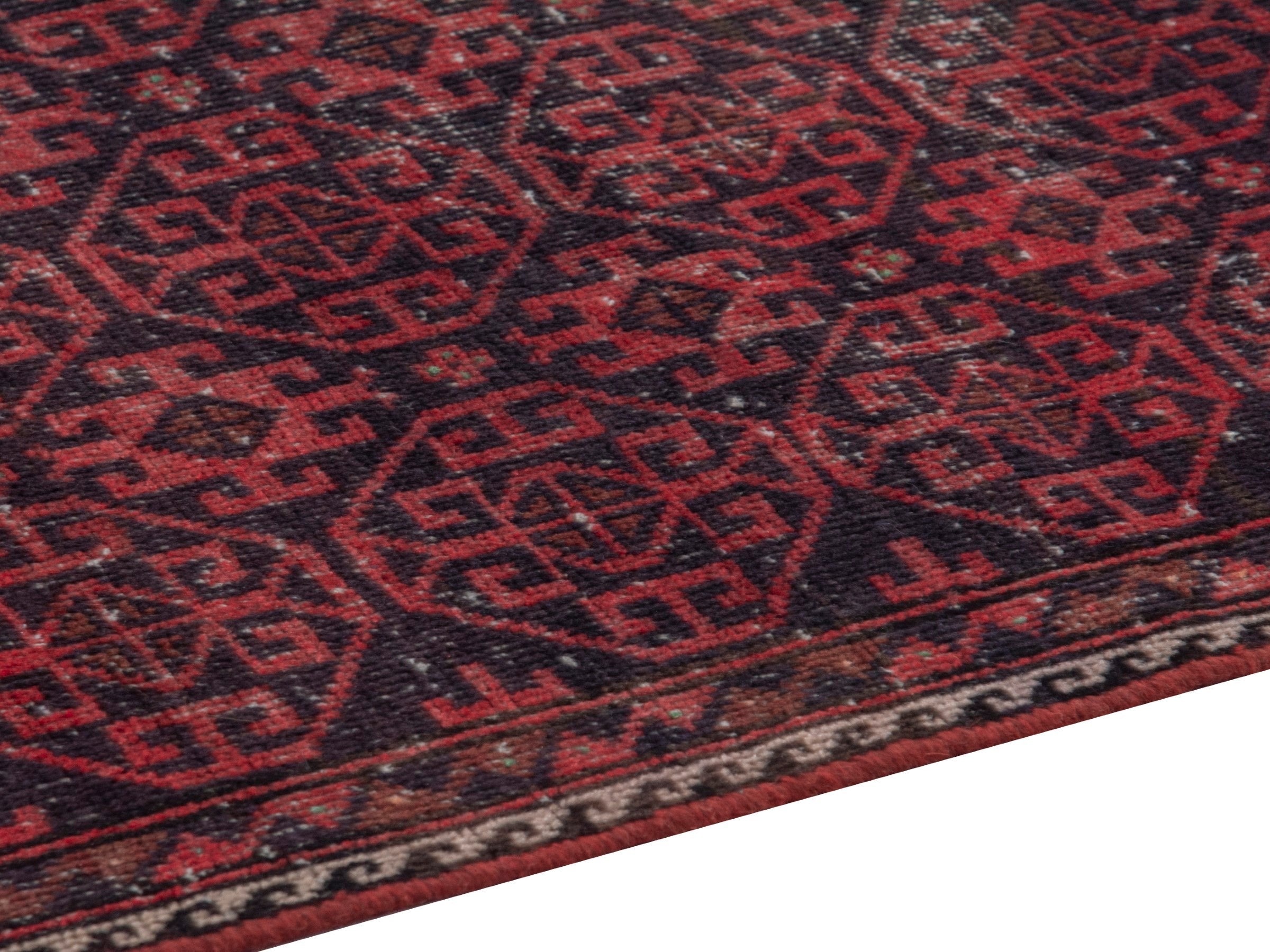 Persian Baluch runner rug in burgundy and deep red, view 8 of 18