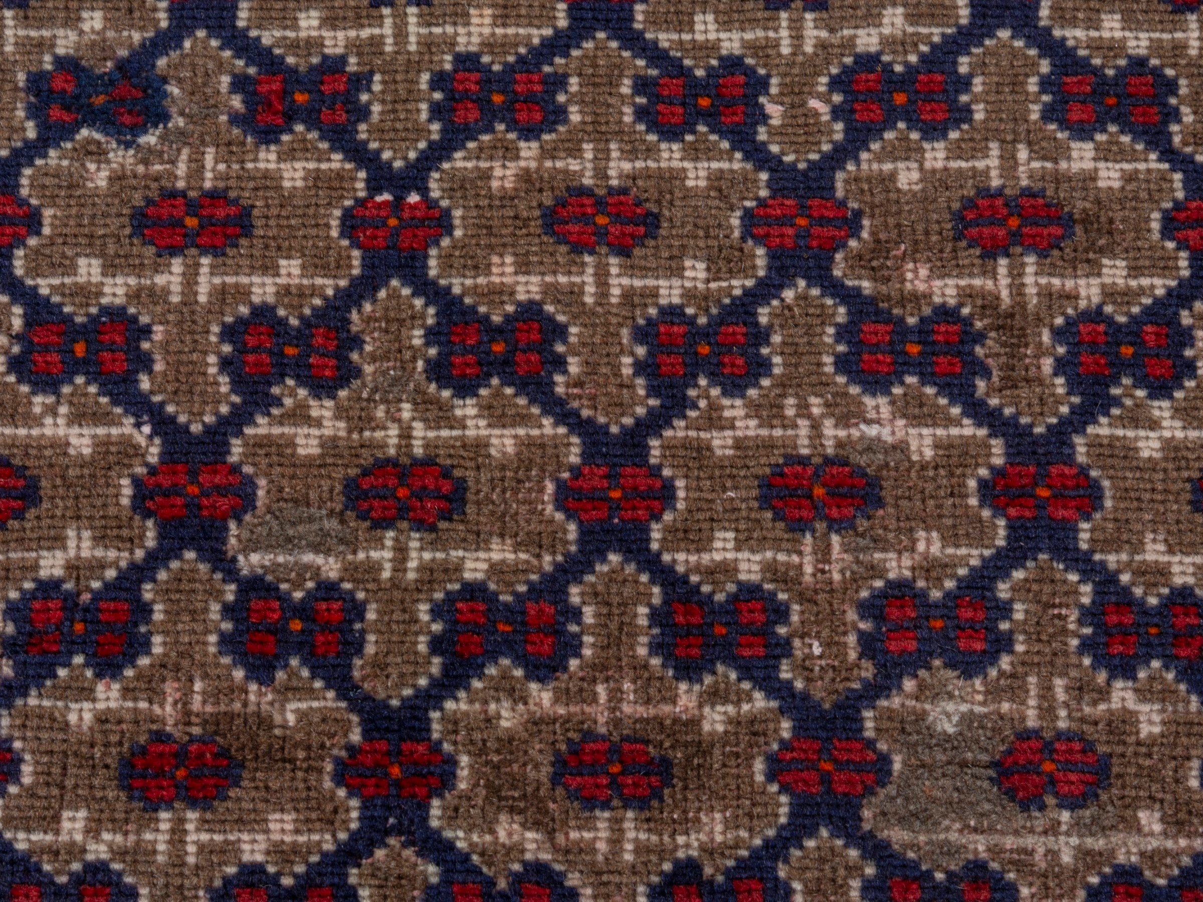 Persian Songhor area rug in cream and burgundy, view 13 of 18
