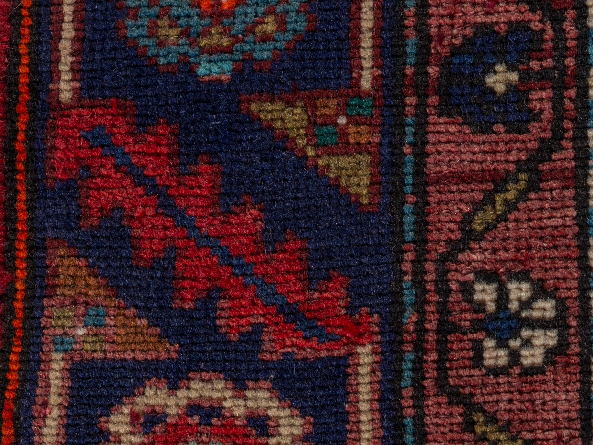 Persian Songhor area rug in cream and burgundy, view 14 of 18