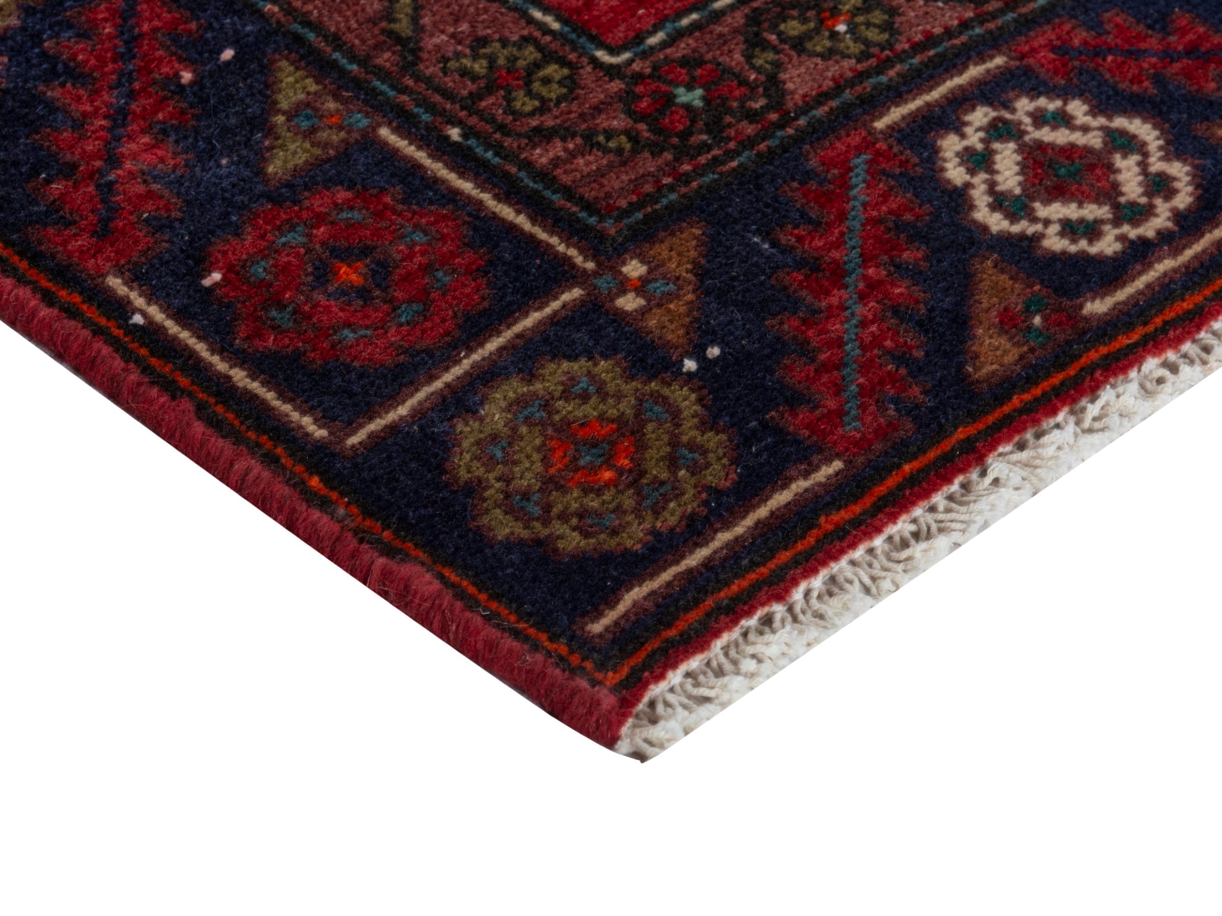 Persian Songhor area rug in cream and burgundy, view 6 of 18