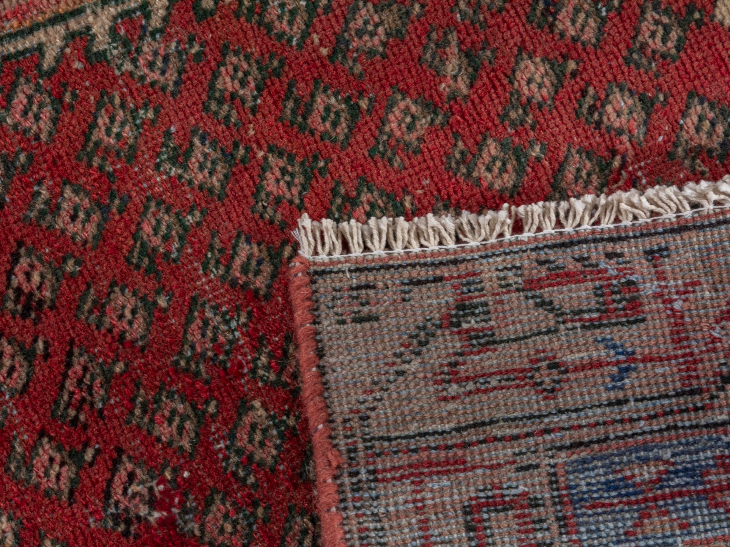 Persian Arak accent rug in deep red and tan, view 17 of 17