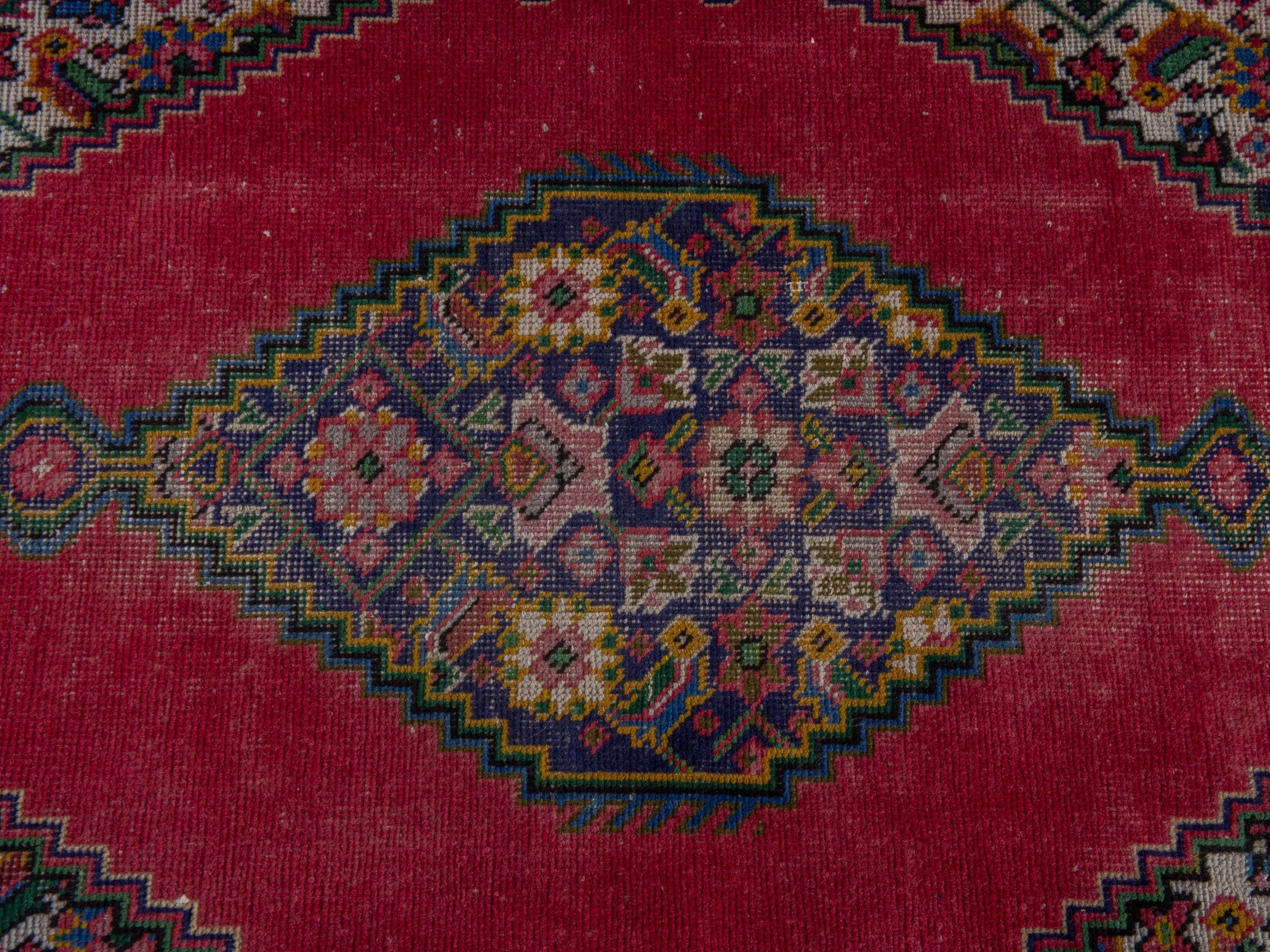 Persian Tabriz accent rug in deep red and cream, view 12 of 17