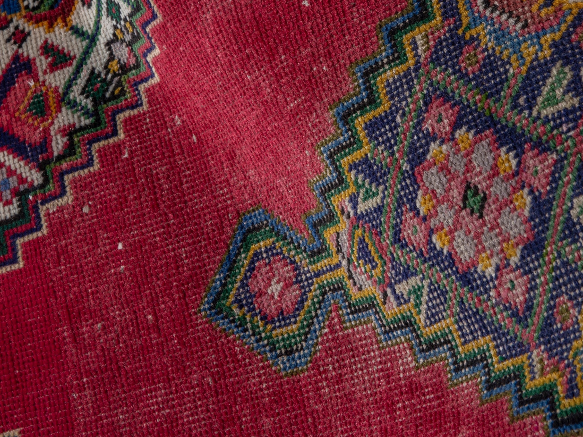 Persian Tabriz accent rug in deep red and cream, view 15 of 17