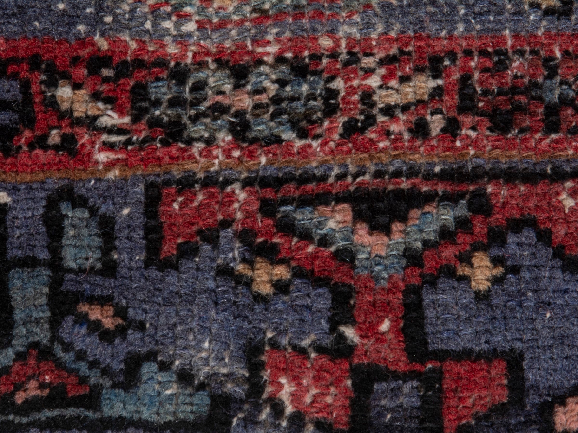 Persian Zanjan area rug in faded red and black cherry, view 12 of 20