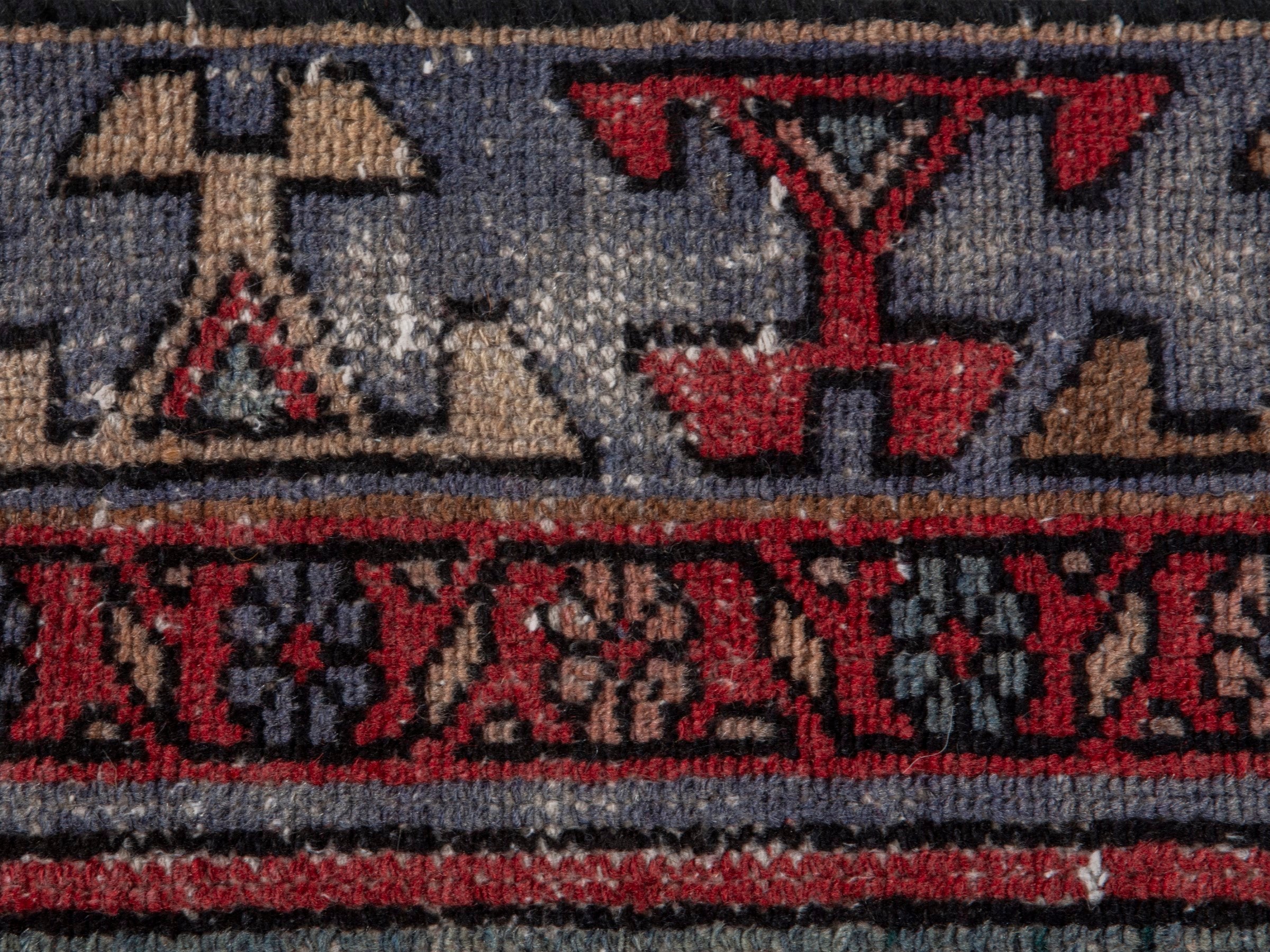 Persian Zanjan area rug in faded red and black cherry, view 16 of 20