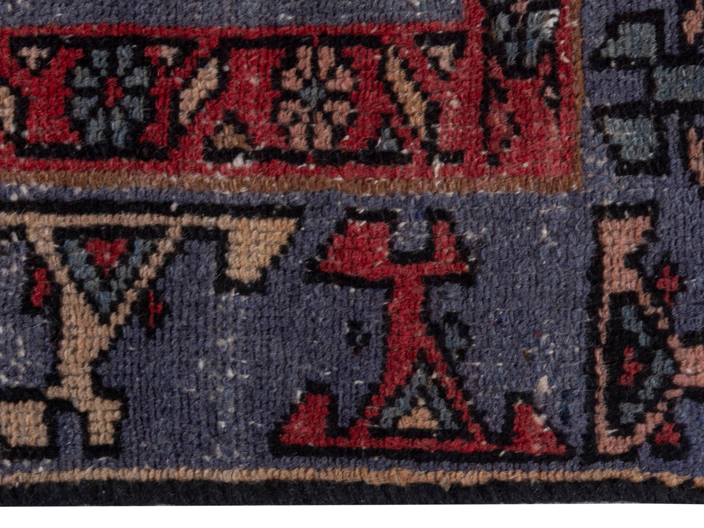 Persian Zanjan area rug in faded red and black cherry, view 5 of 20