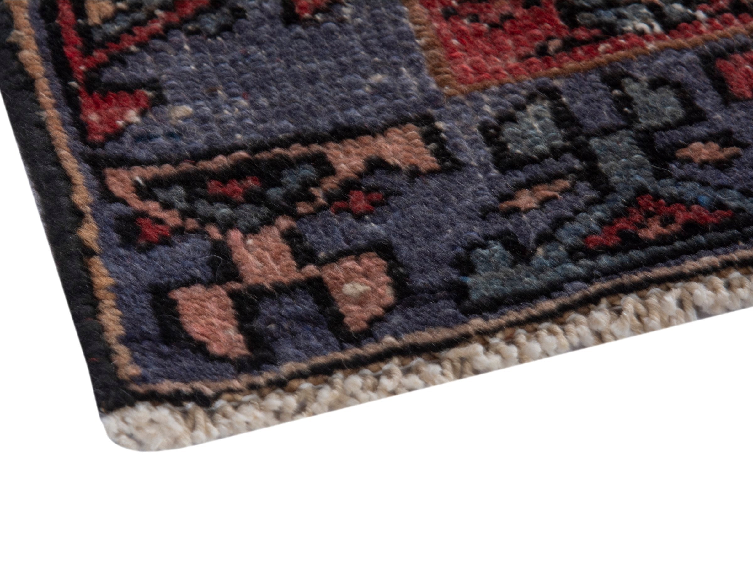 Persian Zanjan area rug in faded red and black cherry, view 6 of 20