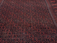 Persian Baluch accent rug in dark brown and faded red, view 11 of 21