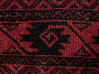 Persian Baluch accent rug in dark brown and faded red, view 13 of 21