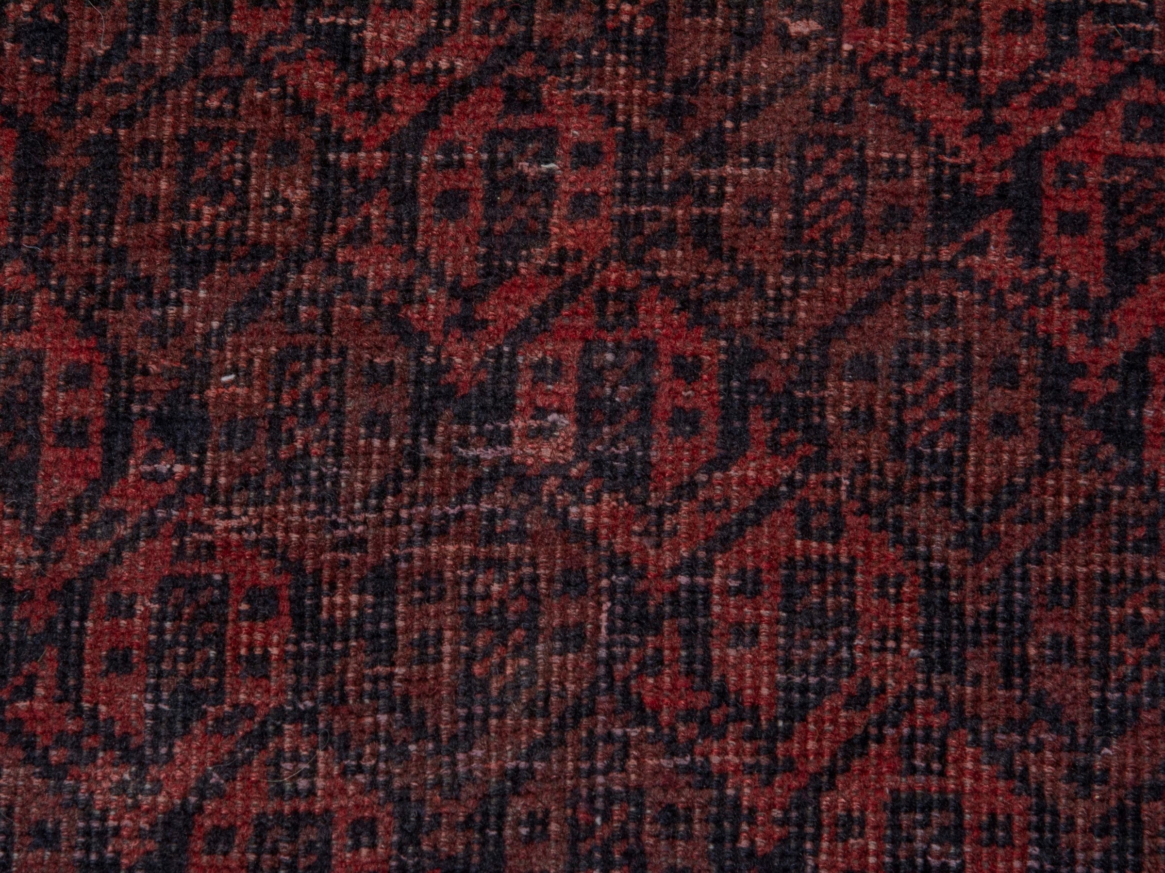 Persian Baluch accent rug in dark brown and faded red, view 13 of 20