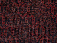 Persian Baluch accent rug in dark brown and faded red, view 14 of 21