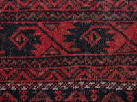 Persian Baluch accent rug in dark brown and faded red, view 15 of 21
