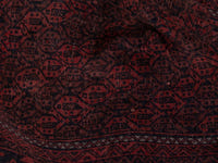 Persian Baluch accent rug in dark brown and faded red, view 18 of 21