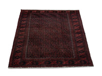 Persian Baluch accent rug in dark brown and faded red, view 3 of 21