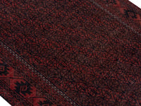 Persian Baluch accent rug in dark brown and faded red, view 5 of 21