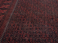 Persian Baluch accent rug in dark brown and faded red, view 10 of 21