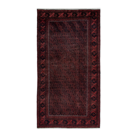 Persian Baluch accent rug in dark brown and faded red, 3'3" x 6'2"