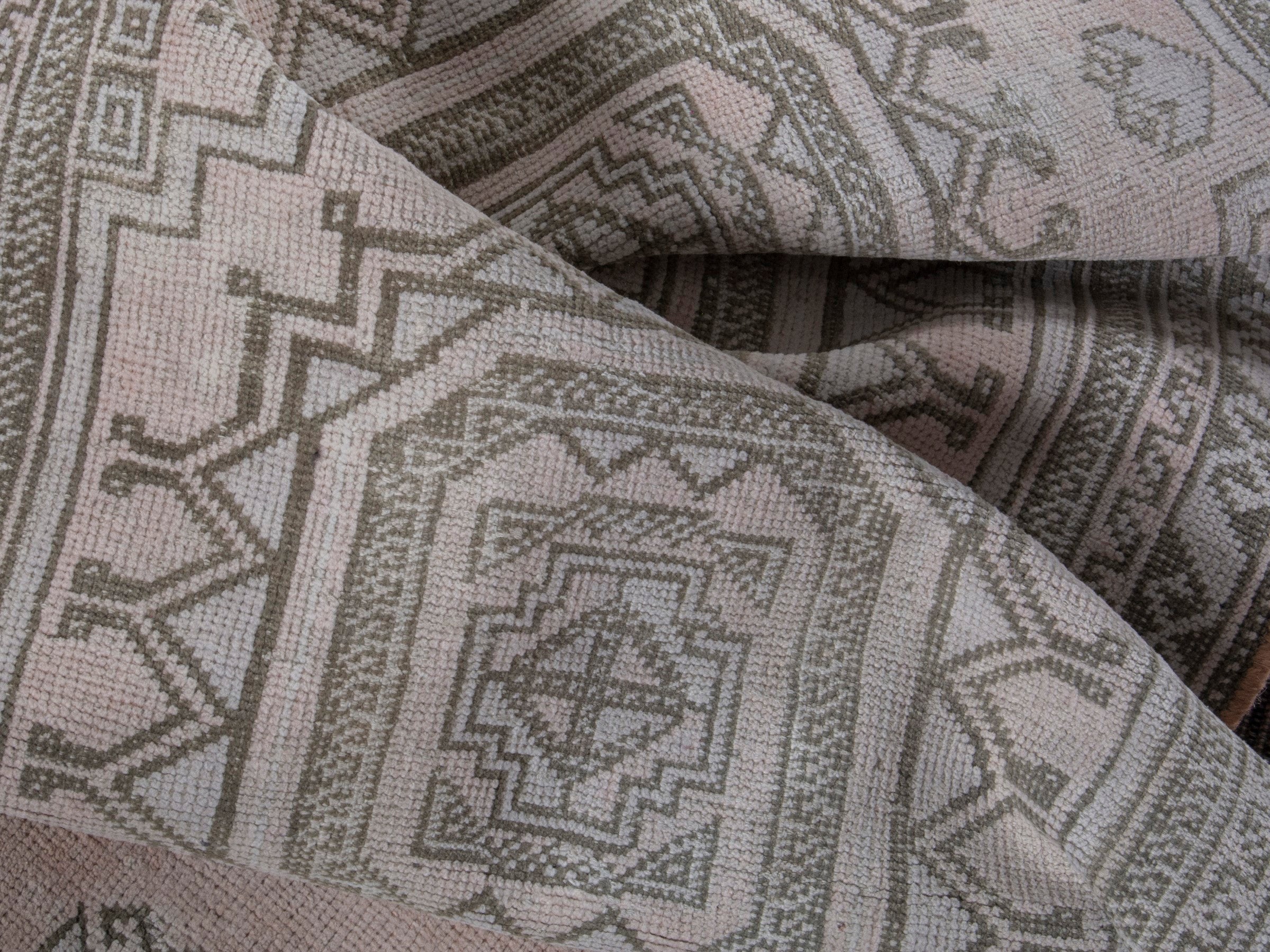 Persian Baluch accent rug in cream and greige, view 12 of 17