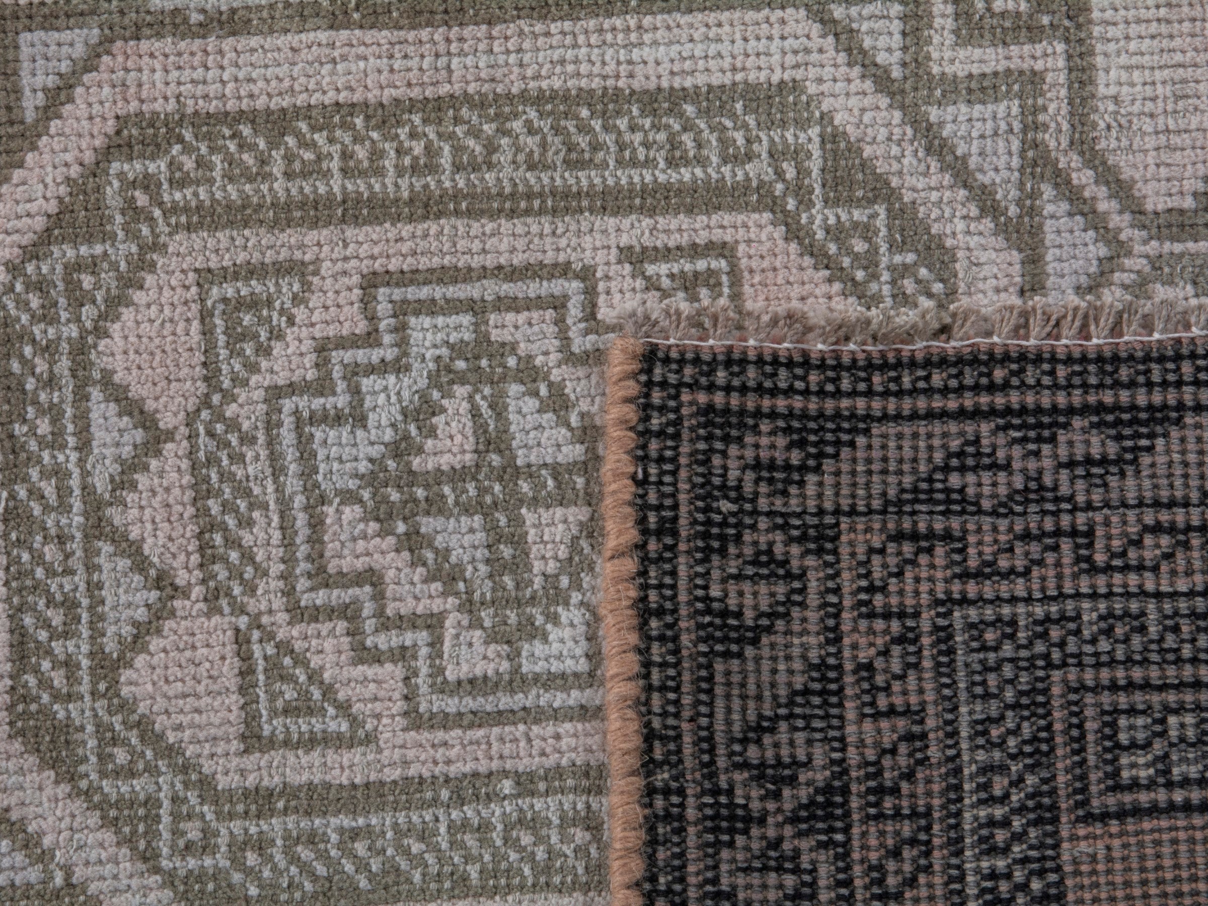 Persian Baluch accent rug in cream and greige, view 17 of 17