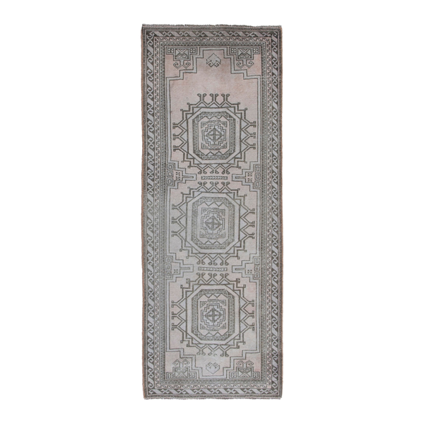 Persian Baluch runner rug in cream and greige, 2'2" x 5'7"