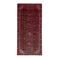 Persian Hamadan runner rug in deep red and burgundy, 3'1" x 6'5"