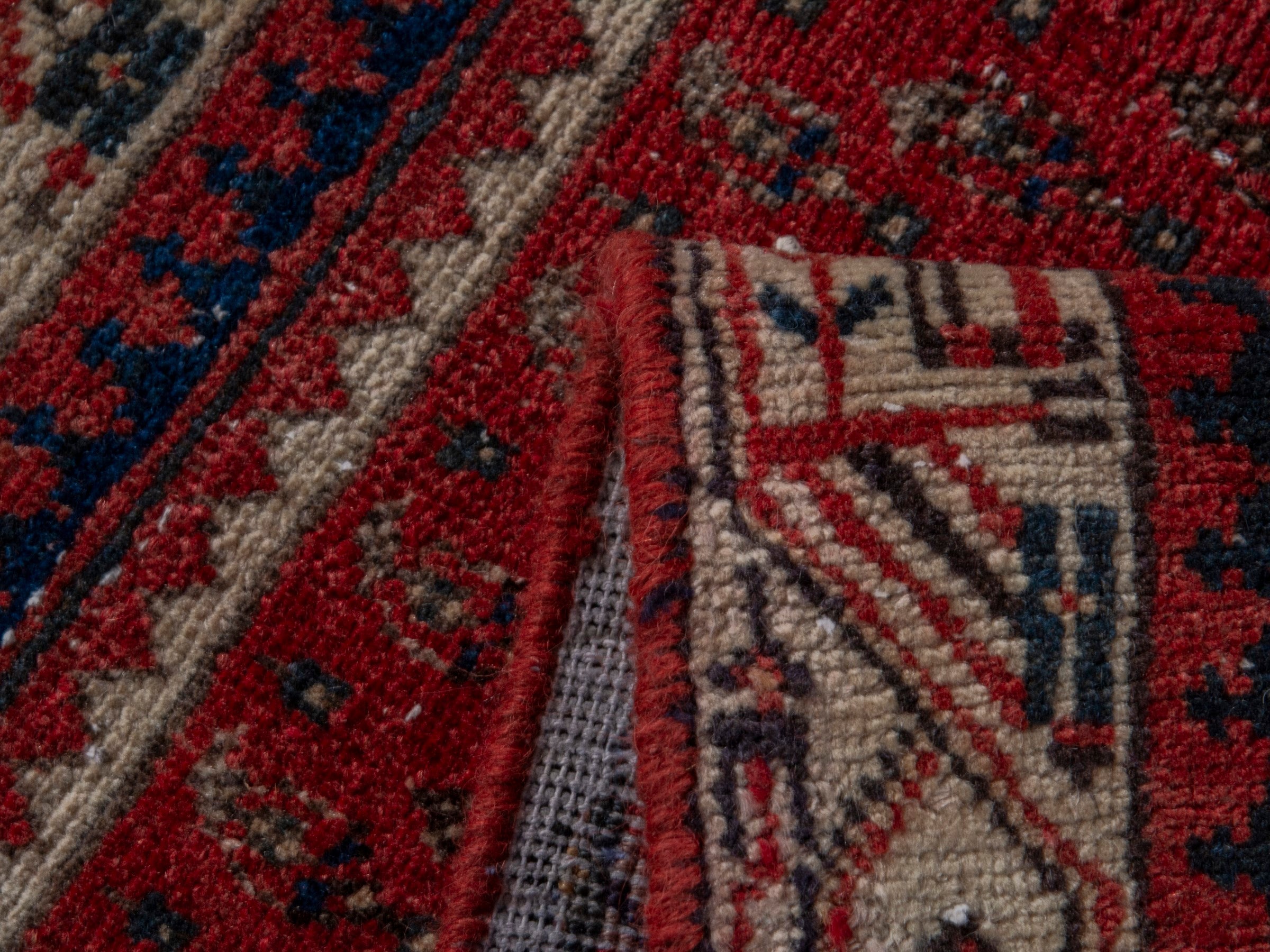 Persian Arak accent rug in deep red and beige, view 13 of 16