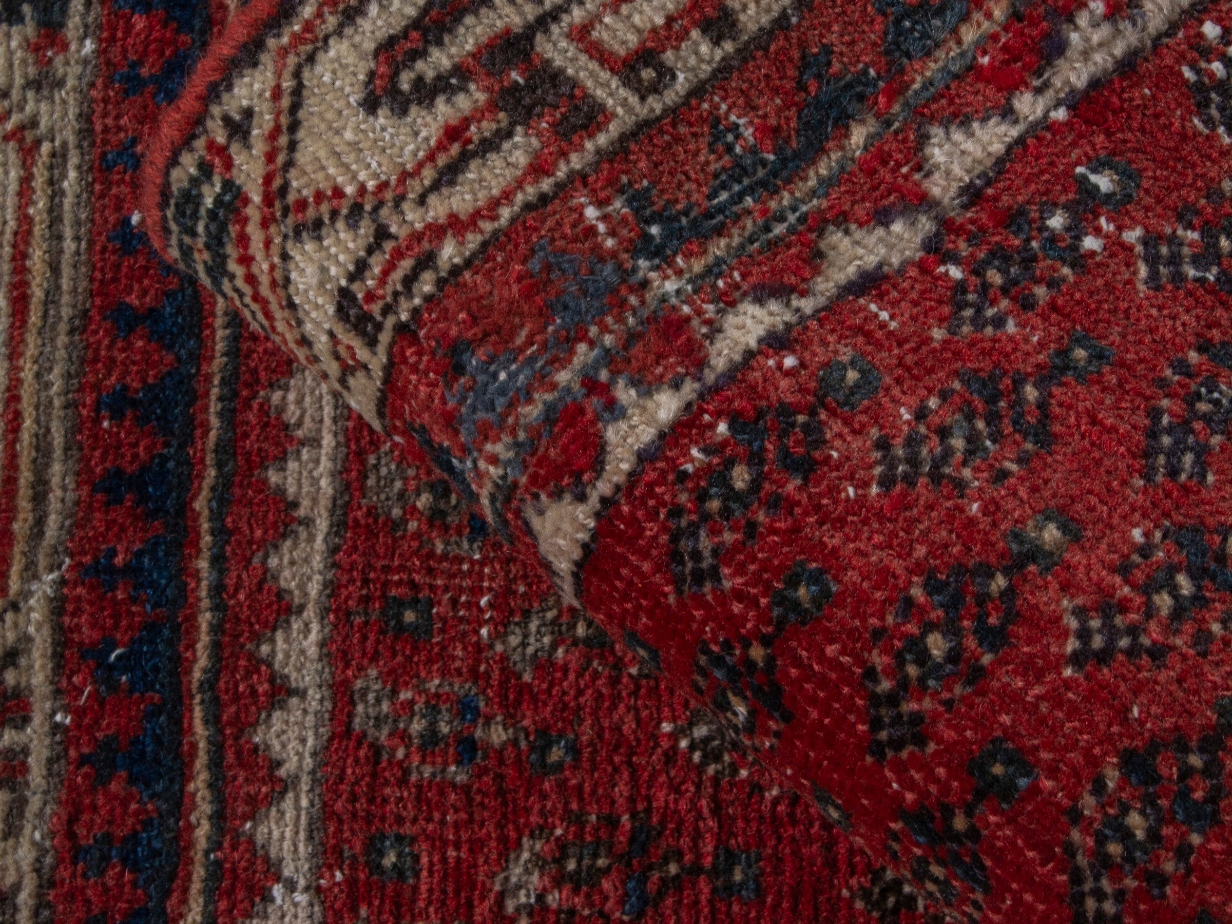 Persian Arak accent rug in deep red and beige, view 14 of 16