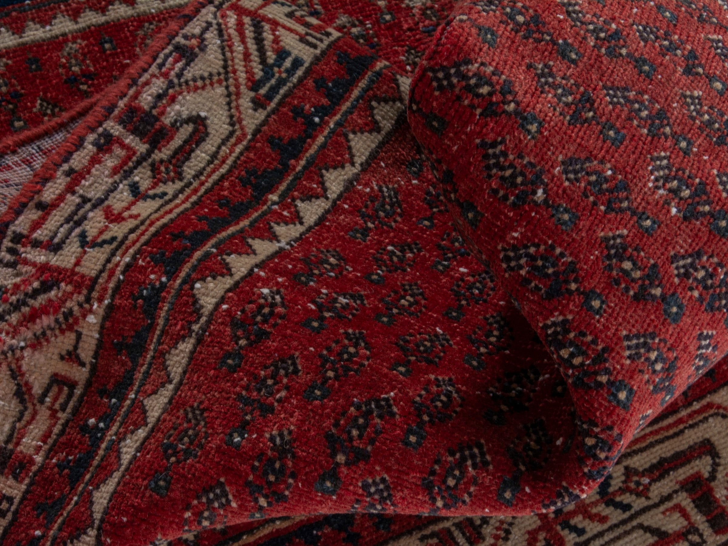 Persian Arak accent rug in deep red and beige, view 15 of 16