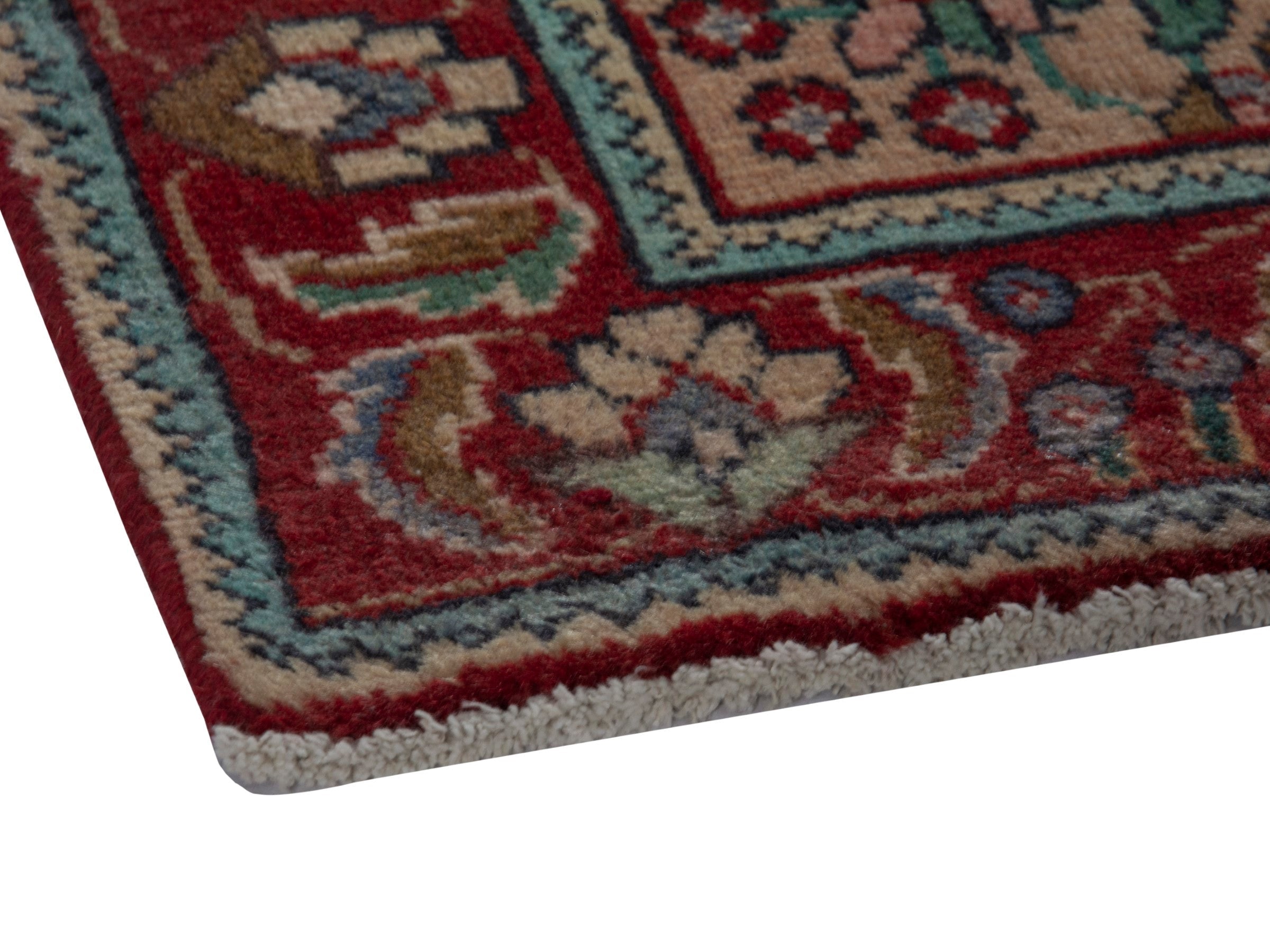 Persian Tabriz accent rug in navy and deep red, view 6 of 18