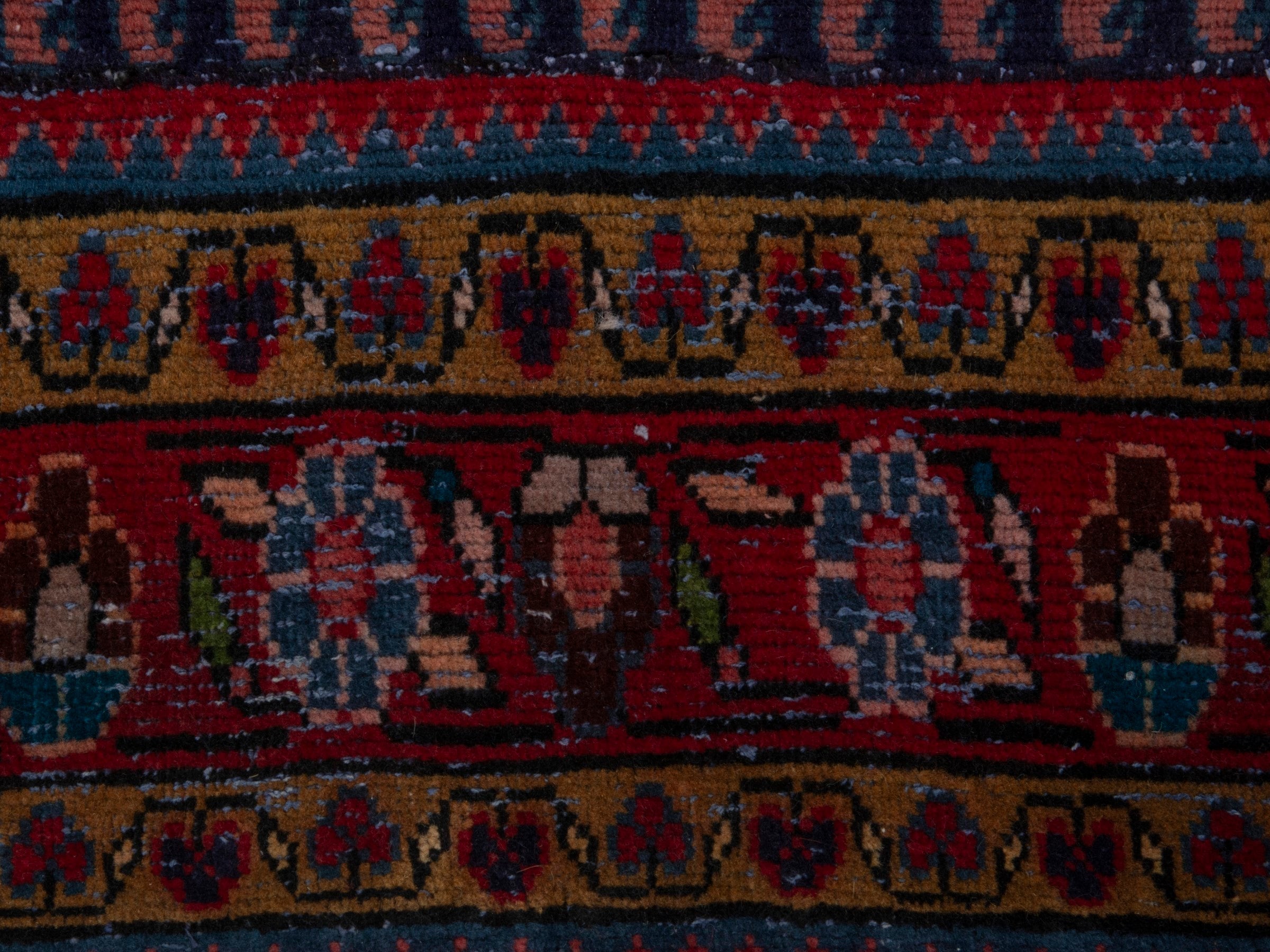 Persian Vist accent rug in navy and burgundy, view 10 of 16