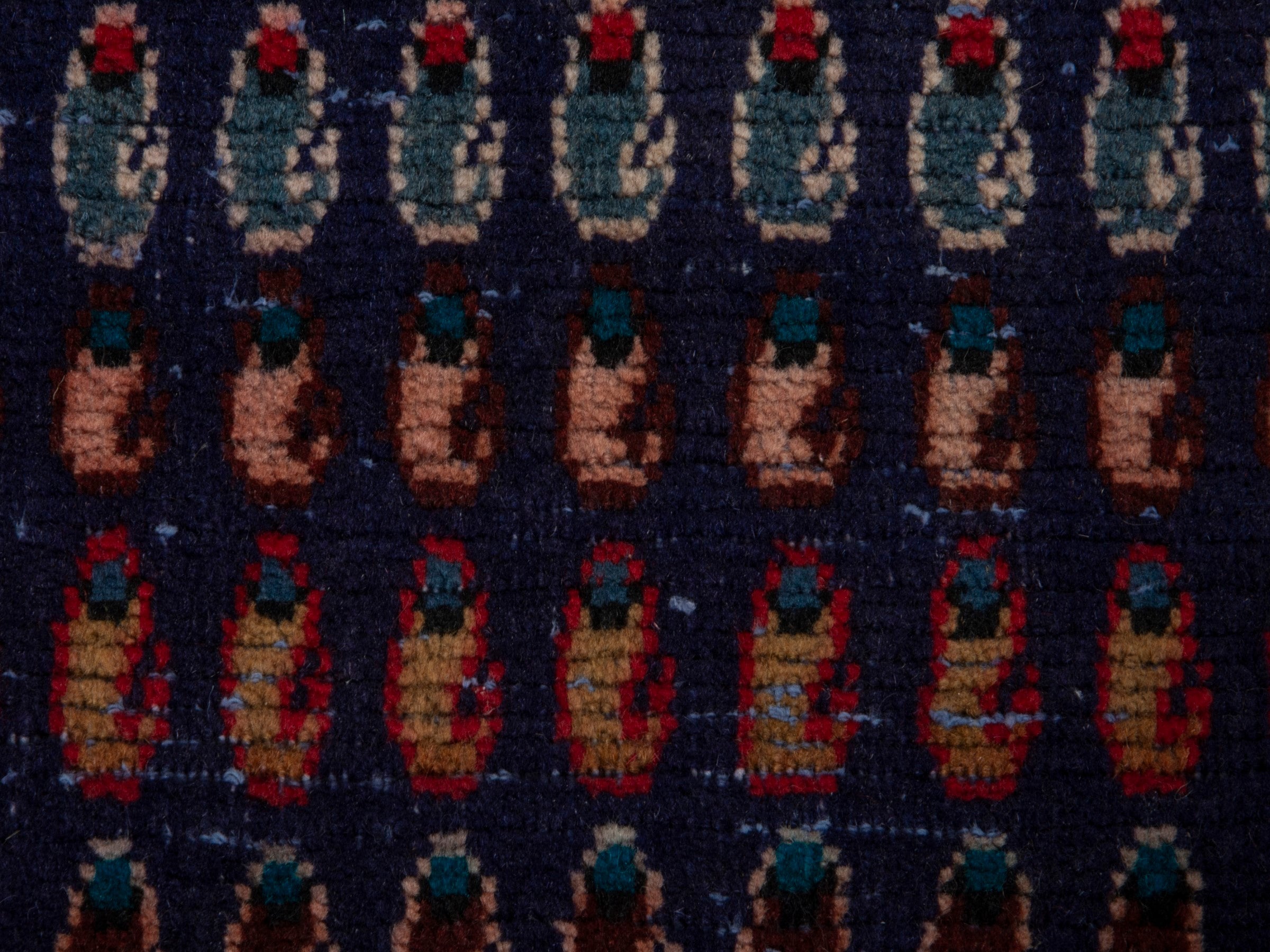 Persian Vist accent rug in navy and burgundy, view 11 of 16