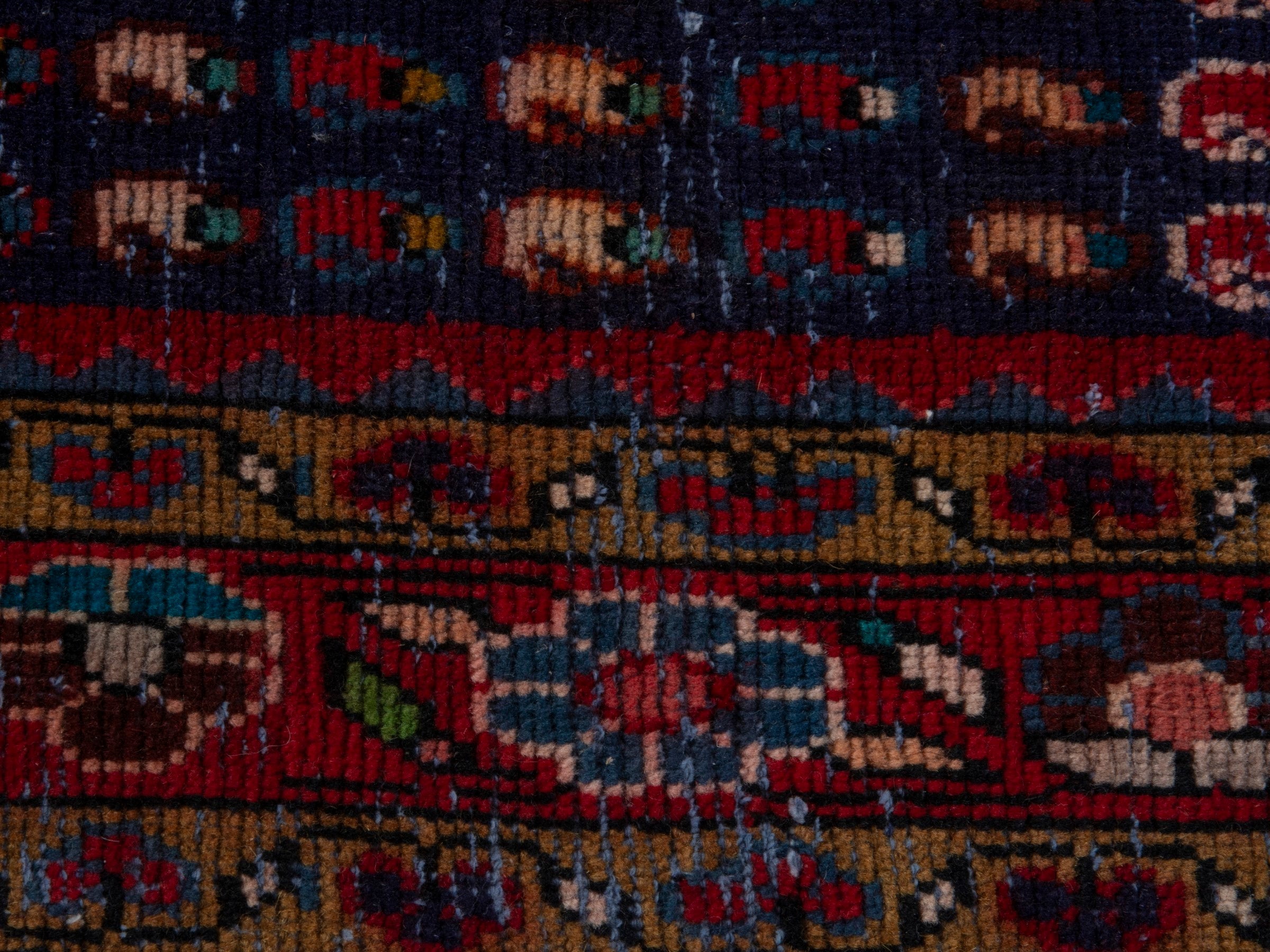 Persian Vist accent rug in navy and burgundy, view 12 of 16